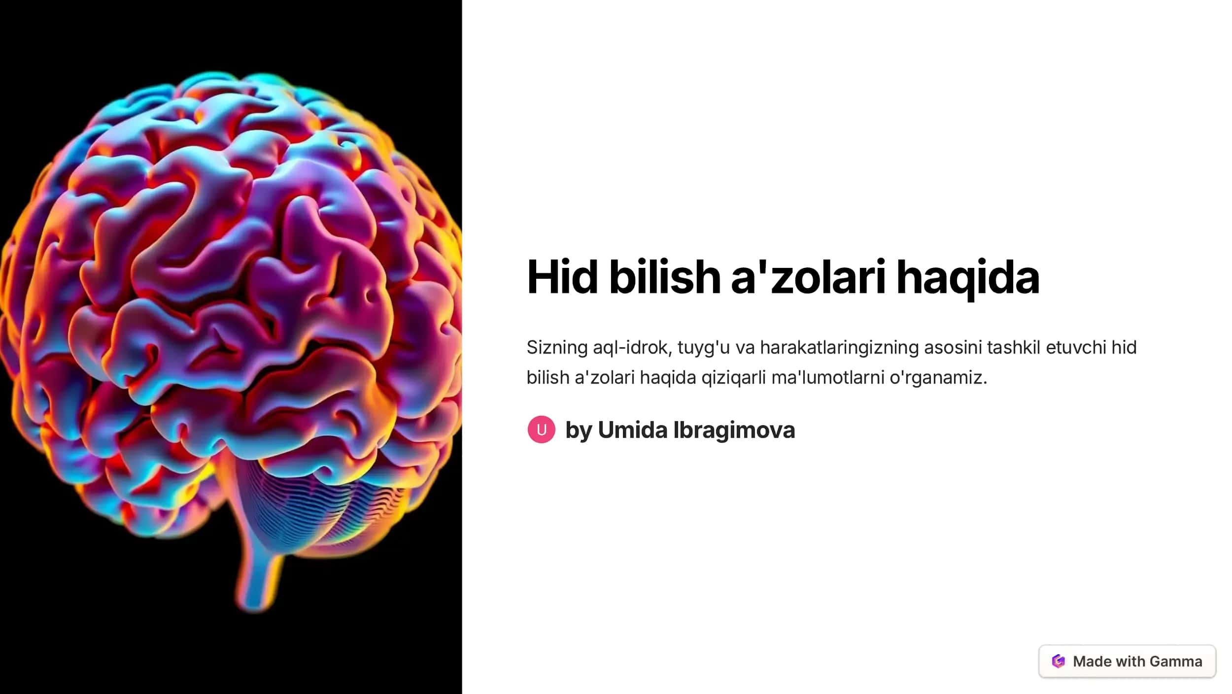 Hid bilish a'zolari haqida 1