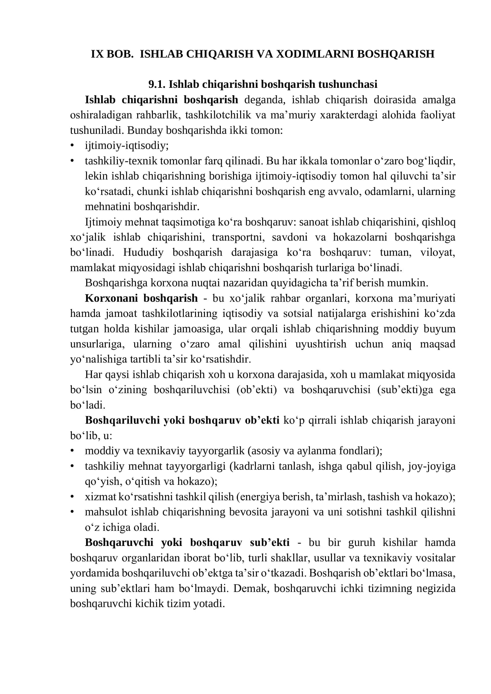 Ishlab Chiqarish va Xodimlarni Boshqarish 1