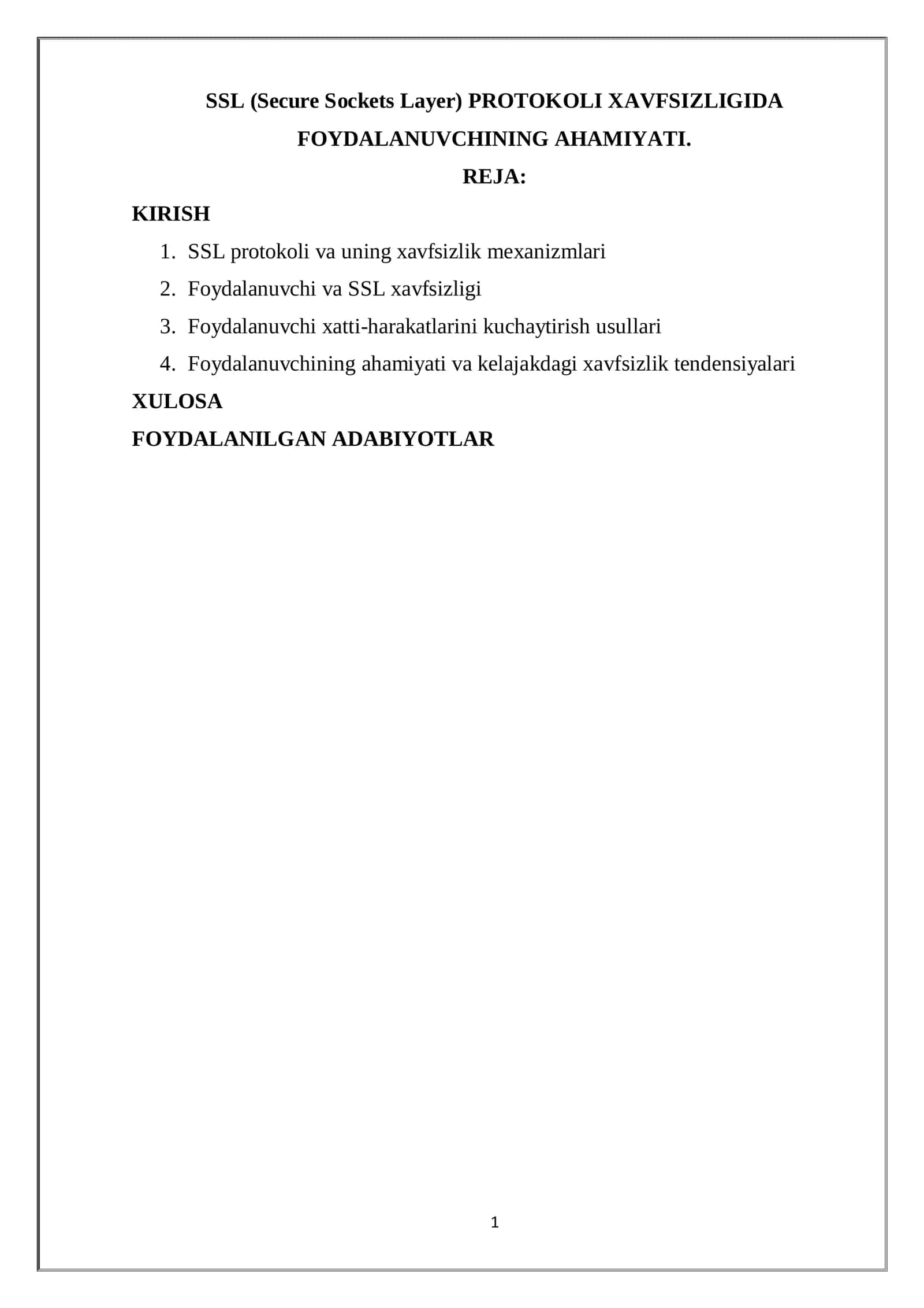 SSL (Secure Sockets Layer) PROTOKOLI XAVFSIZLIGIDA 1