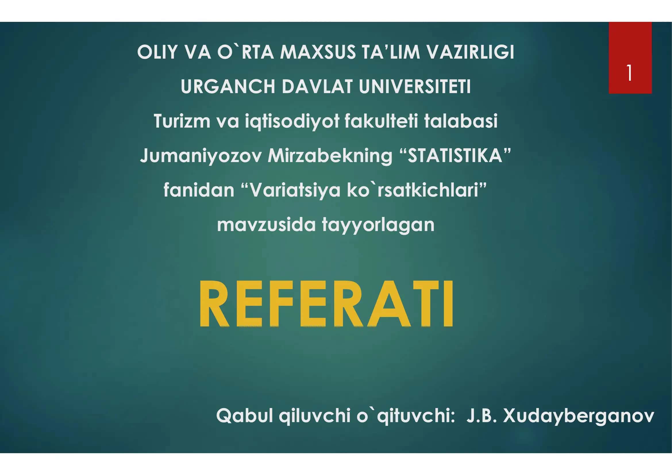 "STATISTIKA" 1