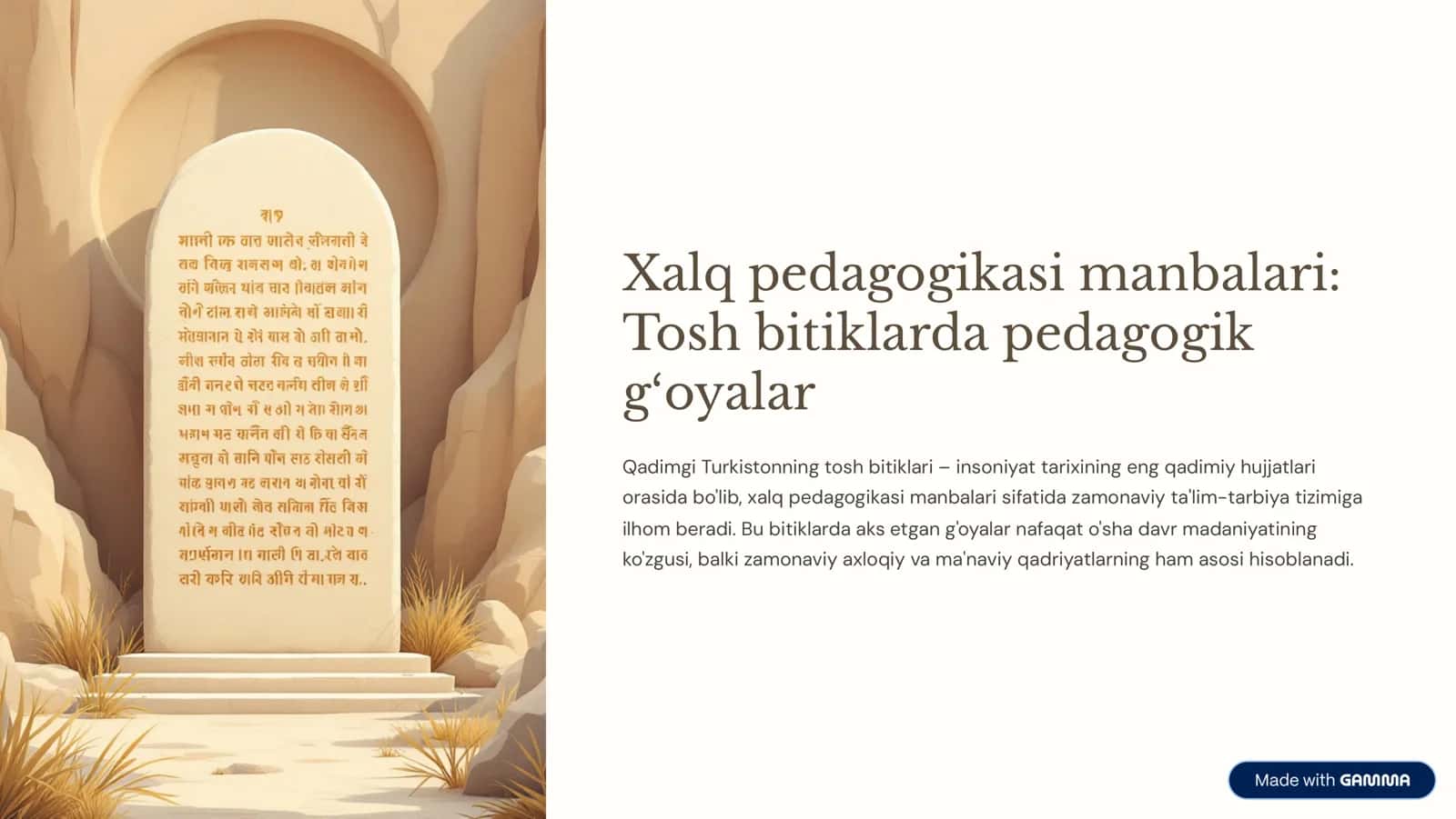 Xalq pedagogikasi manbalarida Tosh bitiklari 1