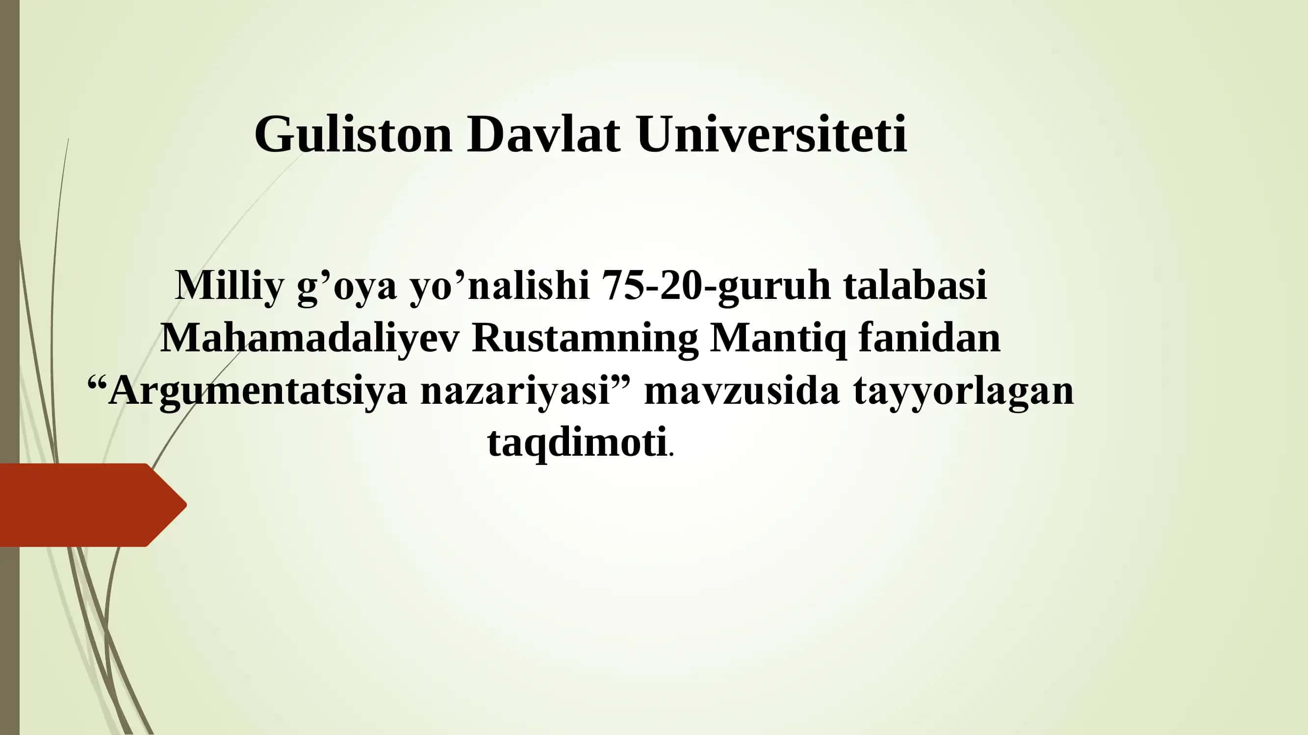 "Argumentatsiya nazariyasi" 1
