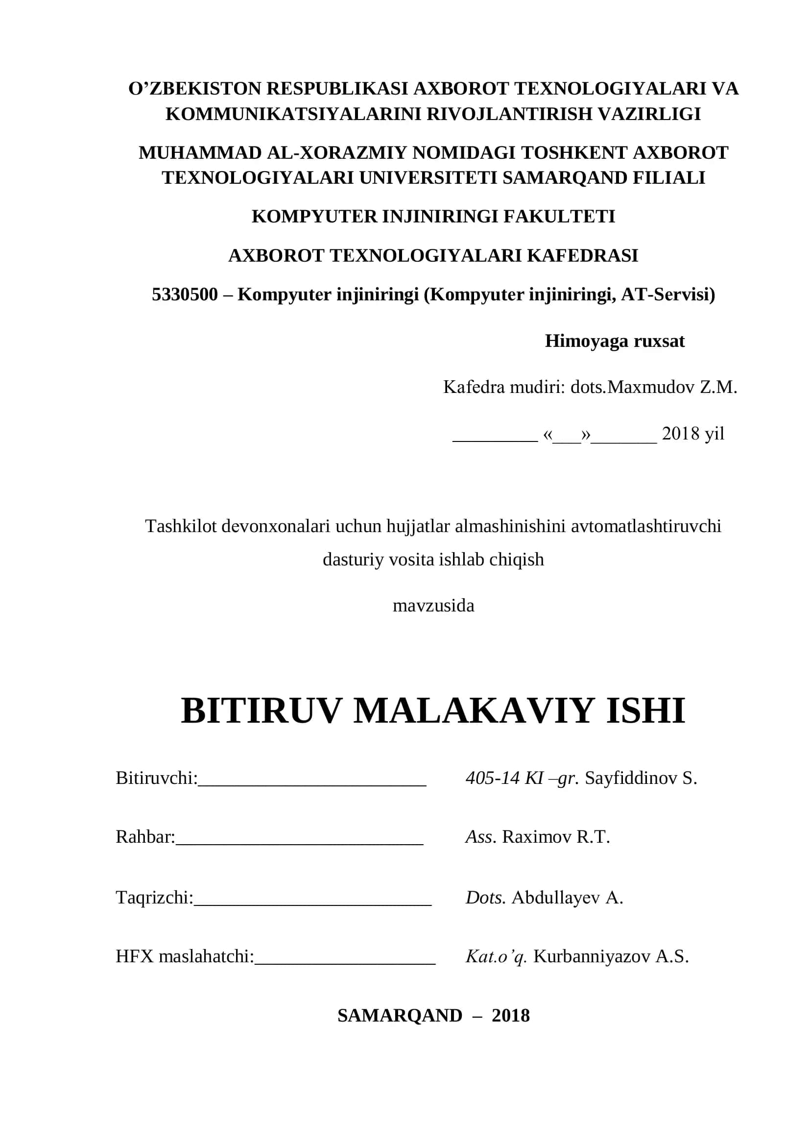Avtomatlashtiruvchi dasturiy vosita 1