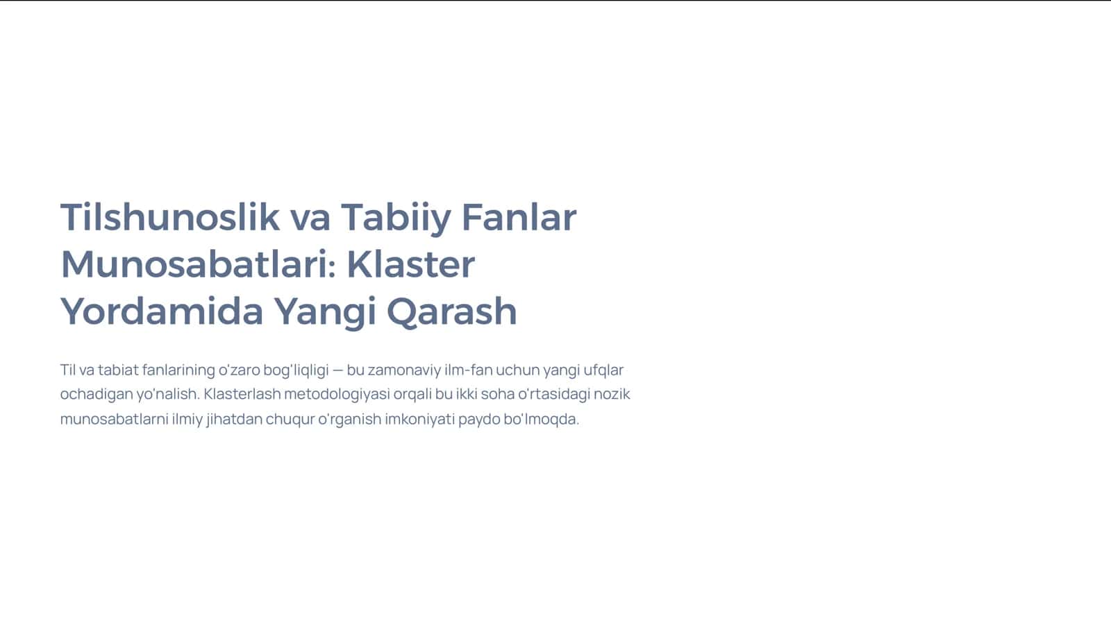 Tilshunoslik va Tabiiy Fanlar Munosabatlari Klaster Yordamida Yangi Qarash 1