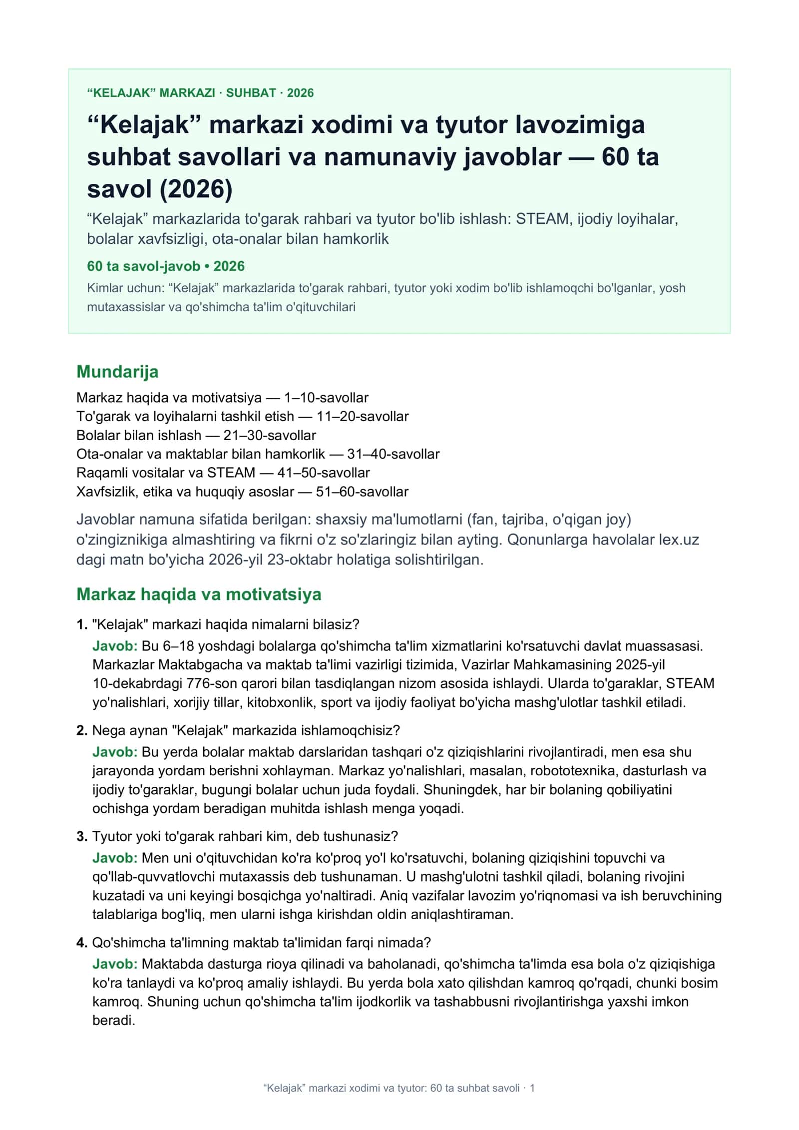 “Kelajak” markazi xodimi va tyutor 1