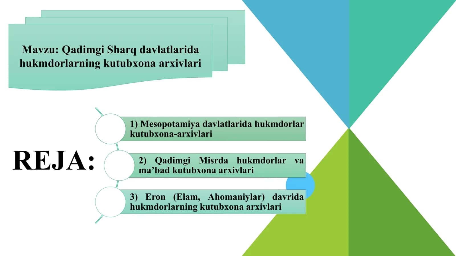 Qadimgi Sharq davlatlarida hukmdorlarning kutubxona arxivlari 1