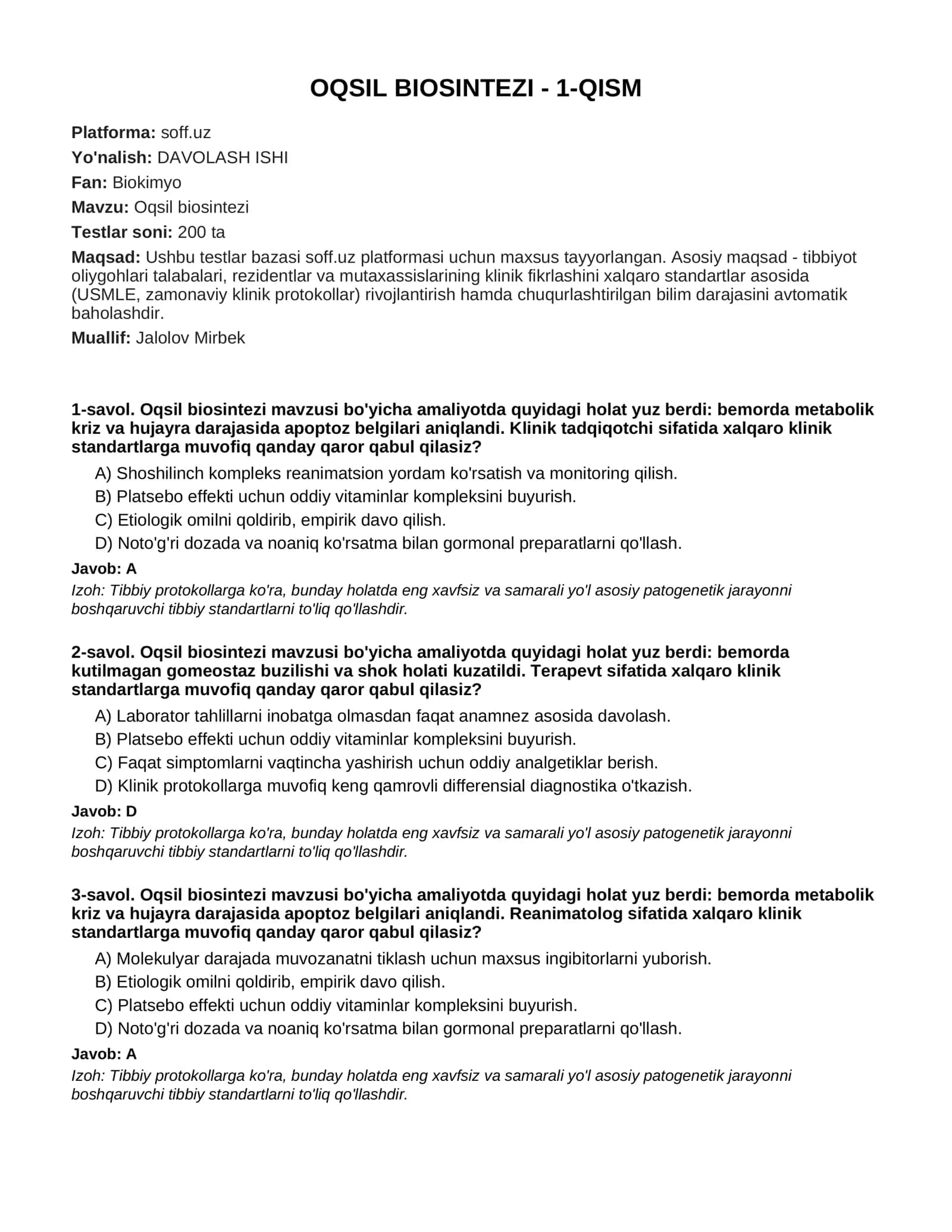 OQSIL BIOSINTEZI - 1-QISM 1