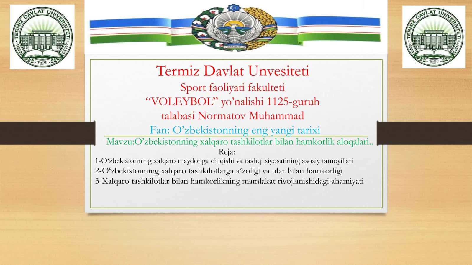 O’zbekistonning xalqaro tashkilotlar bilan hamkorlik aloqalari 1