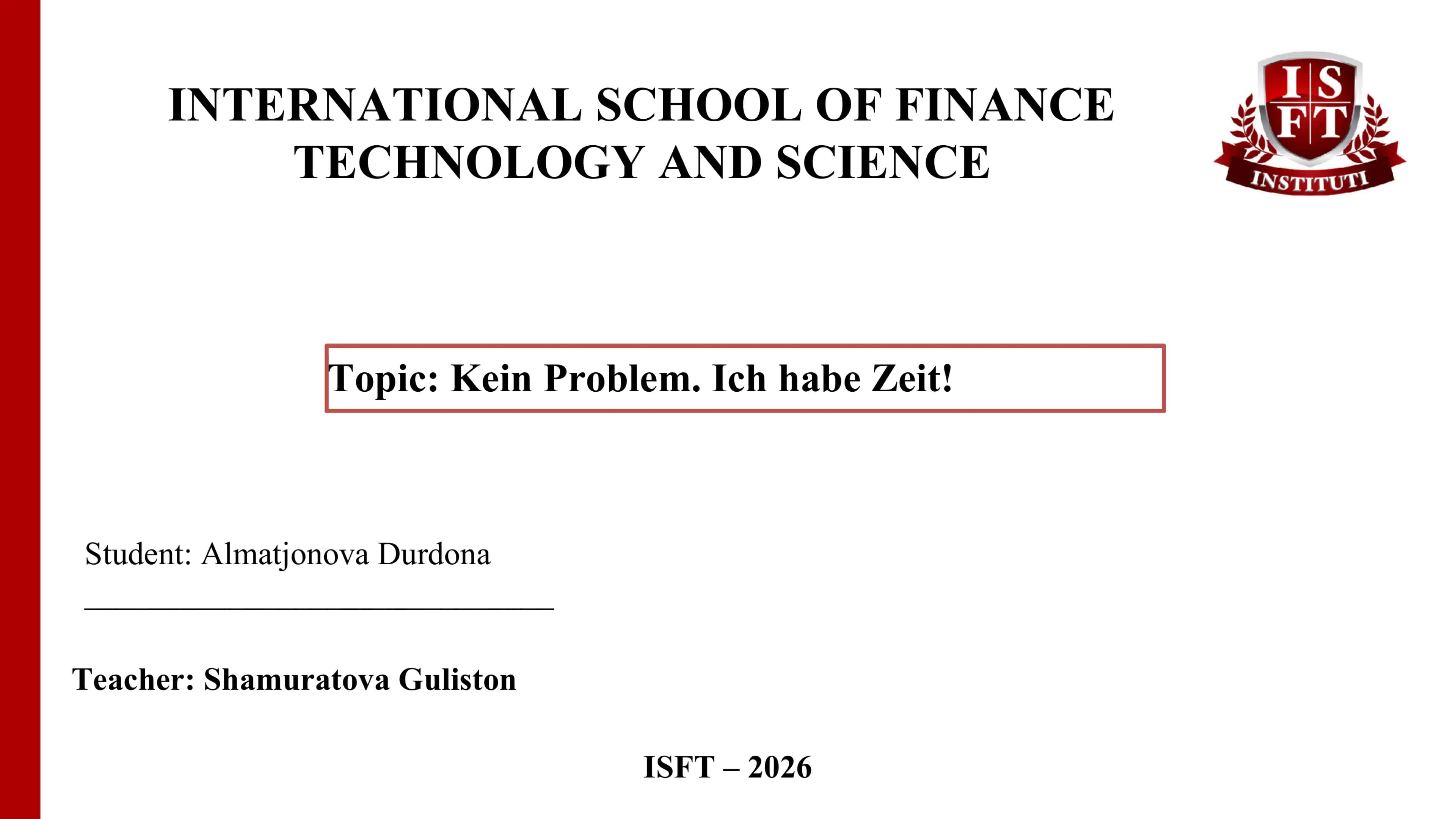 Kein Problem. Ich habe Zeit! 1