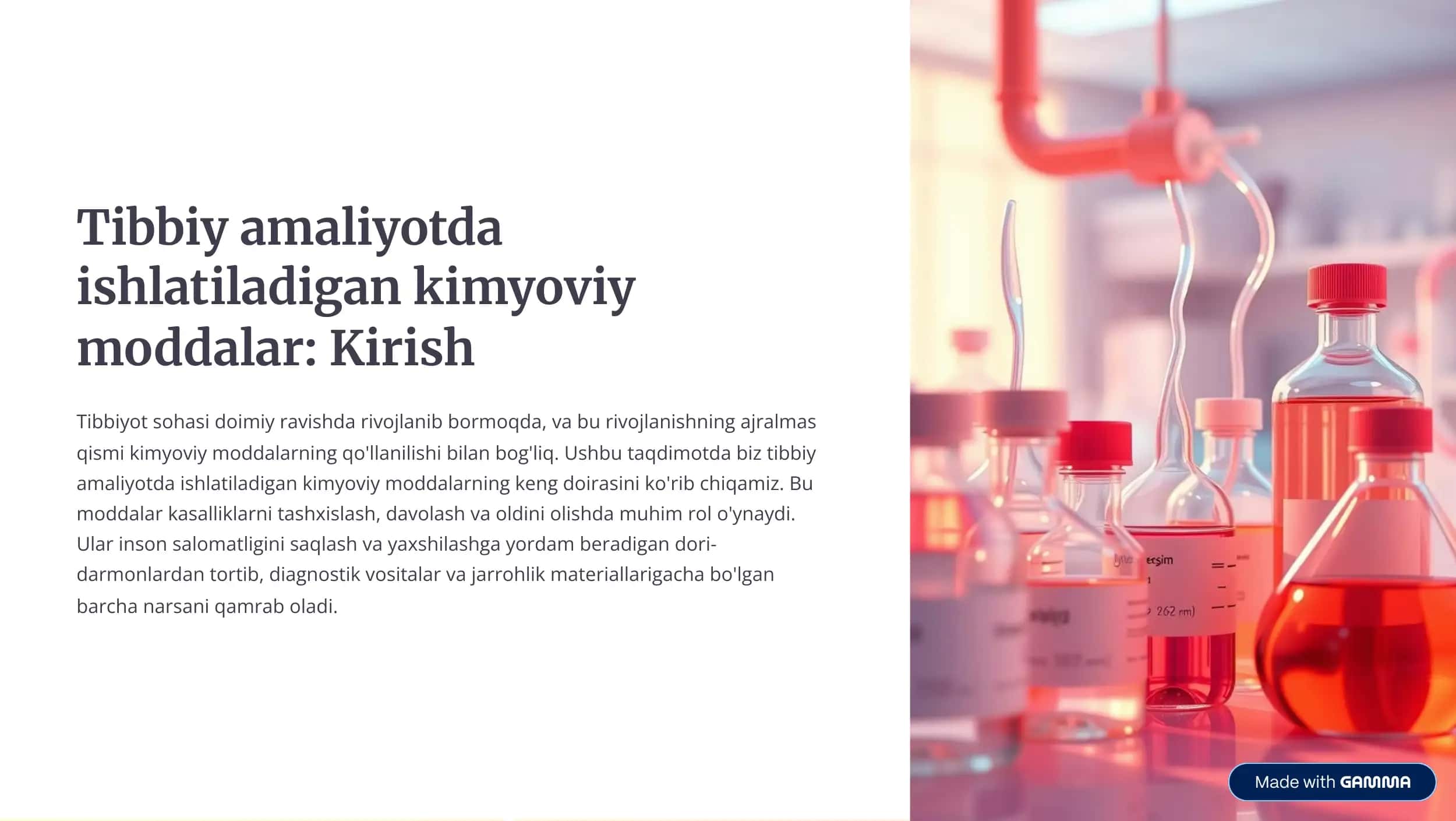 Tibbiy kimyoviy moddalar 1