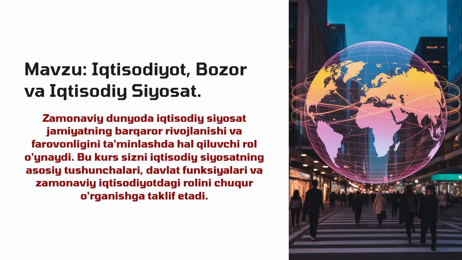 Iqtisodiy Siyosat va Bozor 1