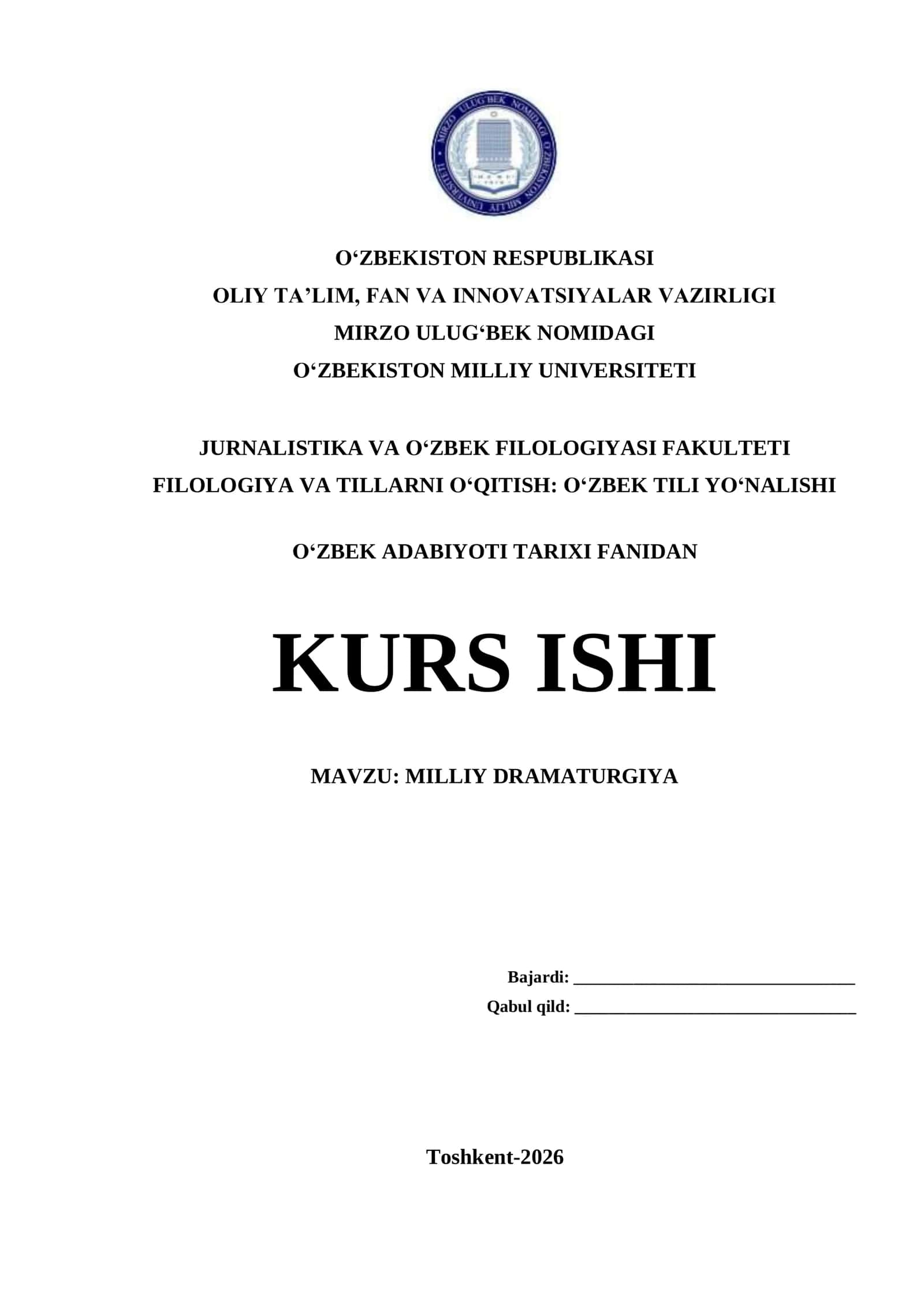 MILLIY DRAMATURGIYA 1