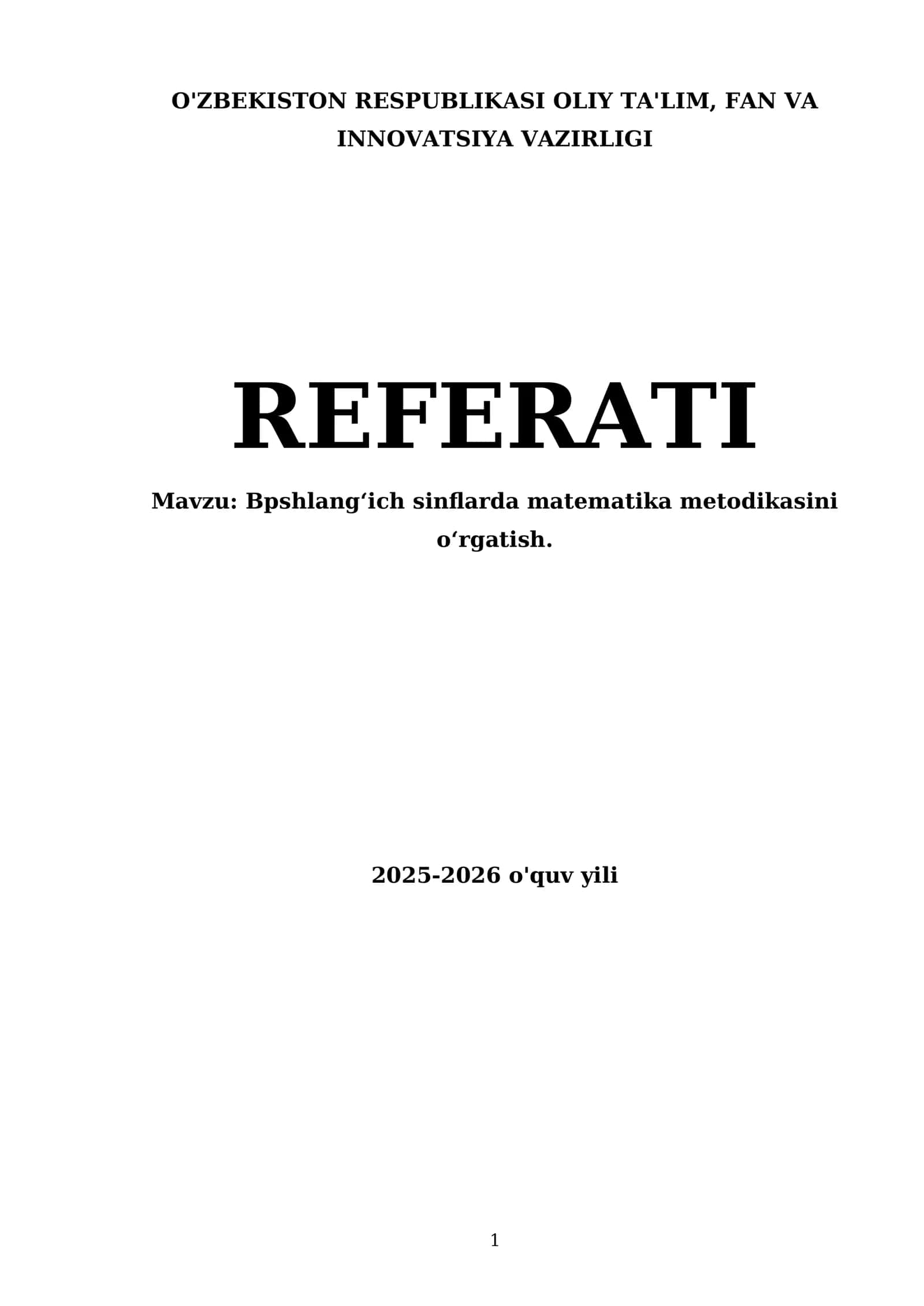 Matematika metodikasi 1