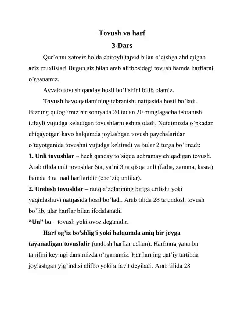 Tovush va harf 1
