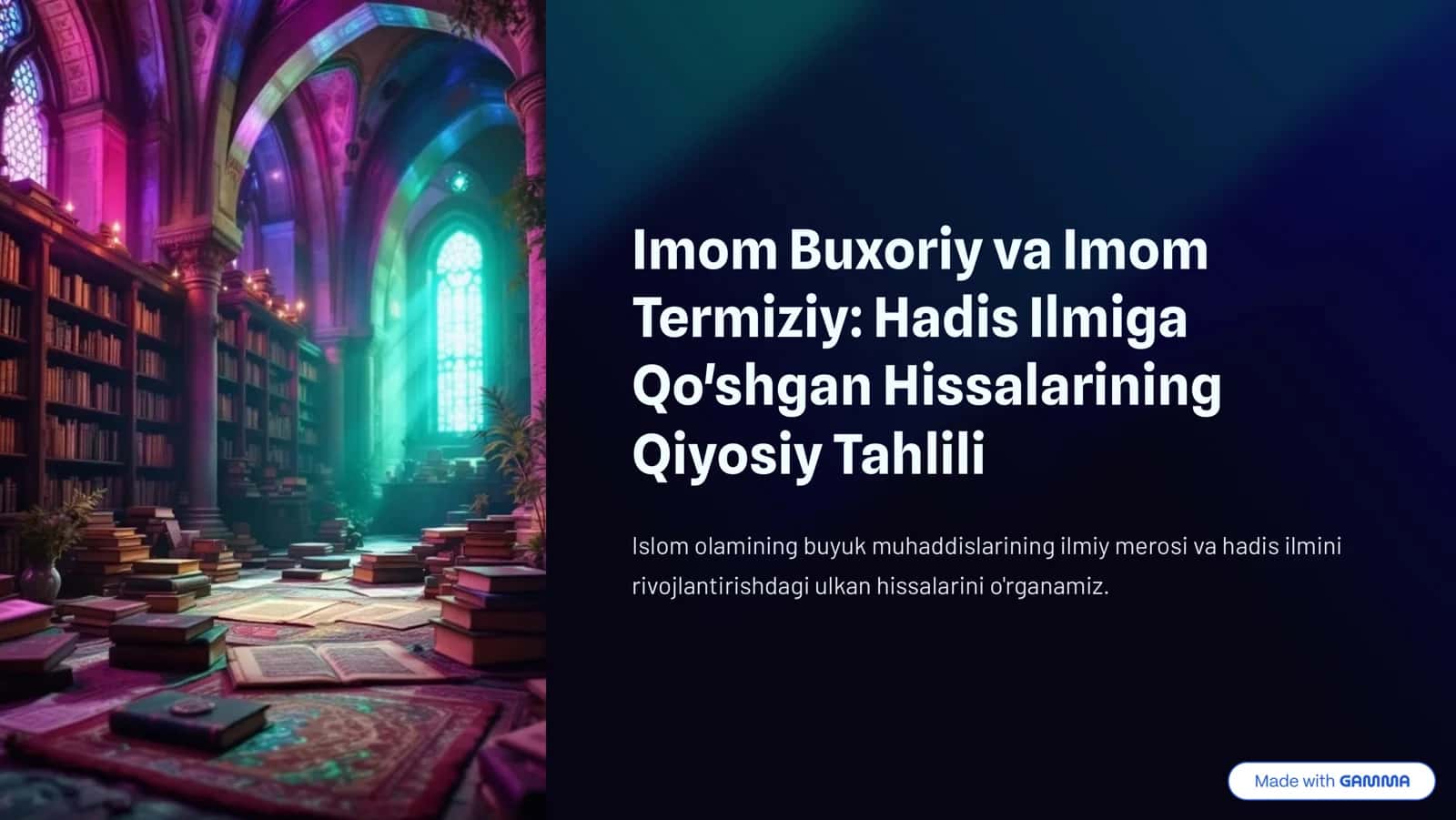 Imom Buxoriy va Imom Termiziy: Hadis Ilmiga Qo'shgan Hissalarining Qiyosiy Tahlili 1