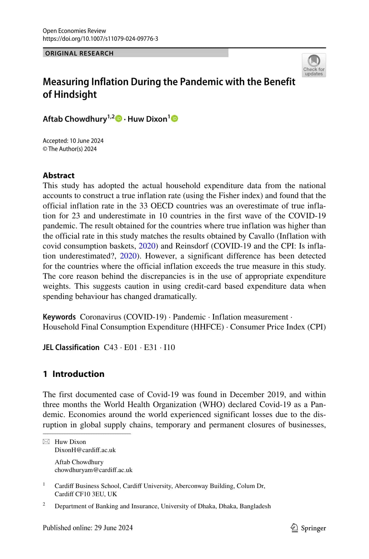 Measuring Inflation During the Pandemic with the Benefit of Hindsight 1