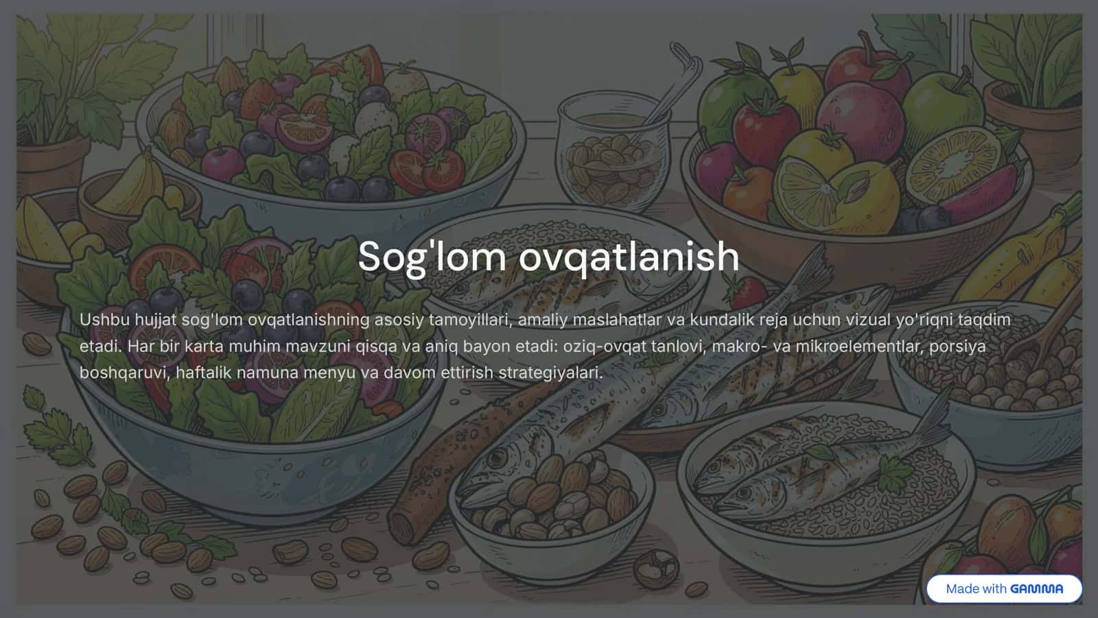 Sogʻlom ovqatlanish 1