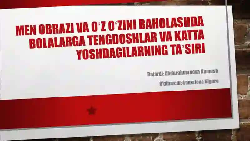 MEN OBRAZI VA OʻZ OʻZINI BAHOLASHDA 1