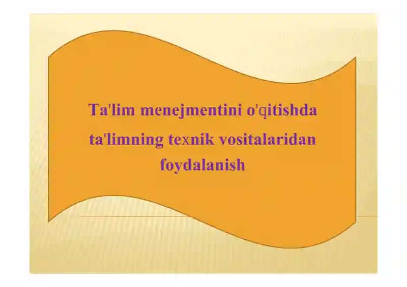 Ta'lim menejmentini o'qitishda 1