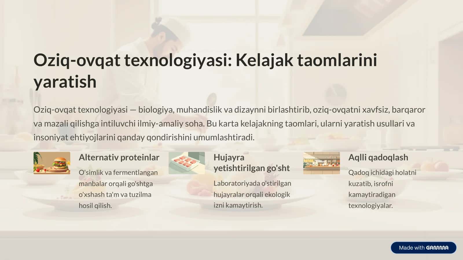 Oziq-ovqat texnologiyasi 1
