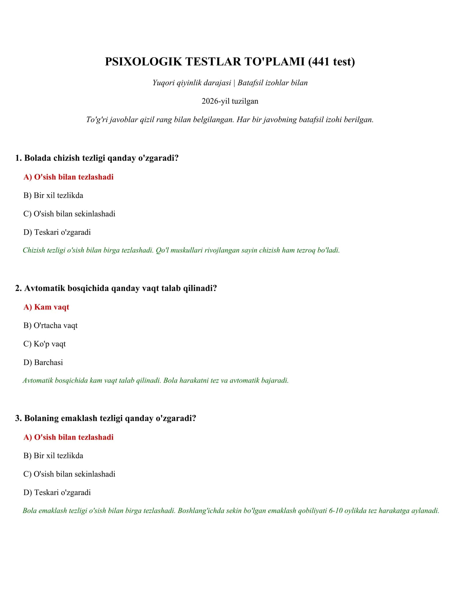 PSIXOLOGIK TESTLAR TO'PLAMI (441 test) 1