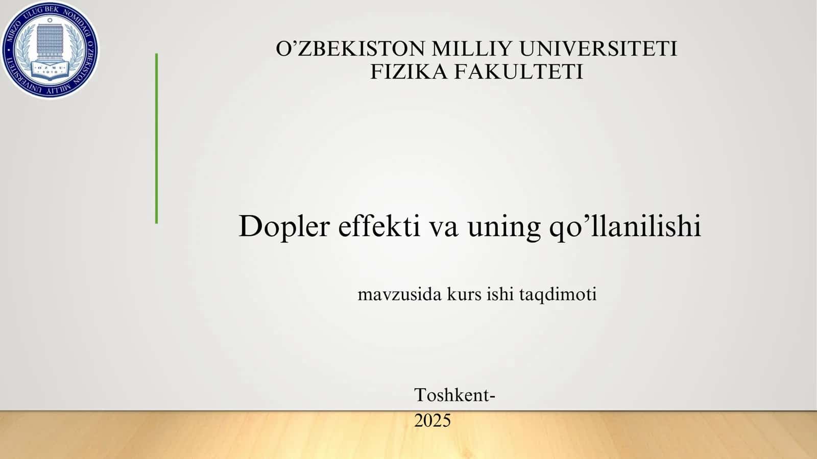 Dopler effekti va uning qo’llanilishi 1