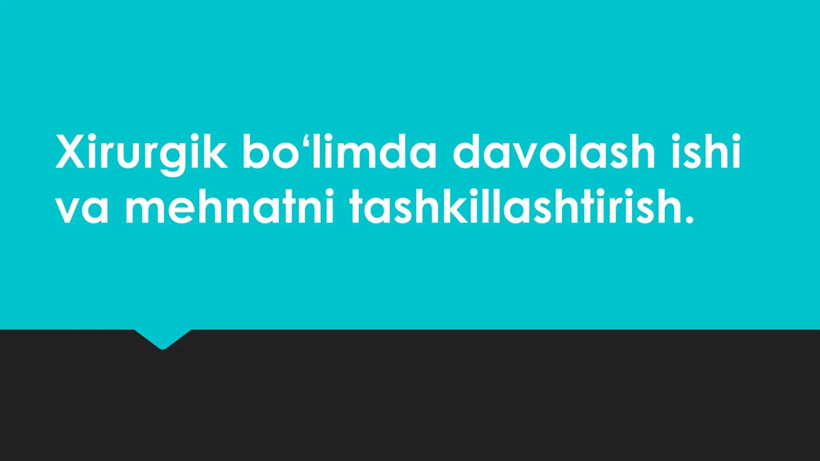 Stomatologiyada Xirurgiya boʻlimi haqida 1
