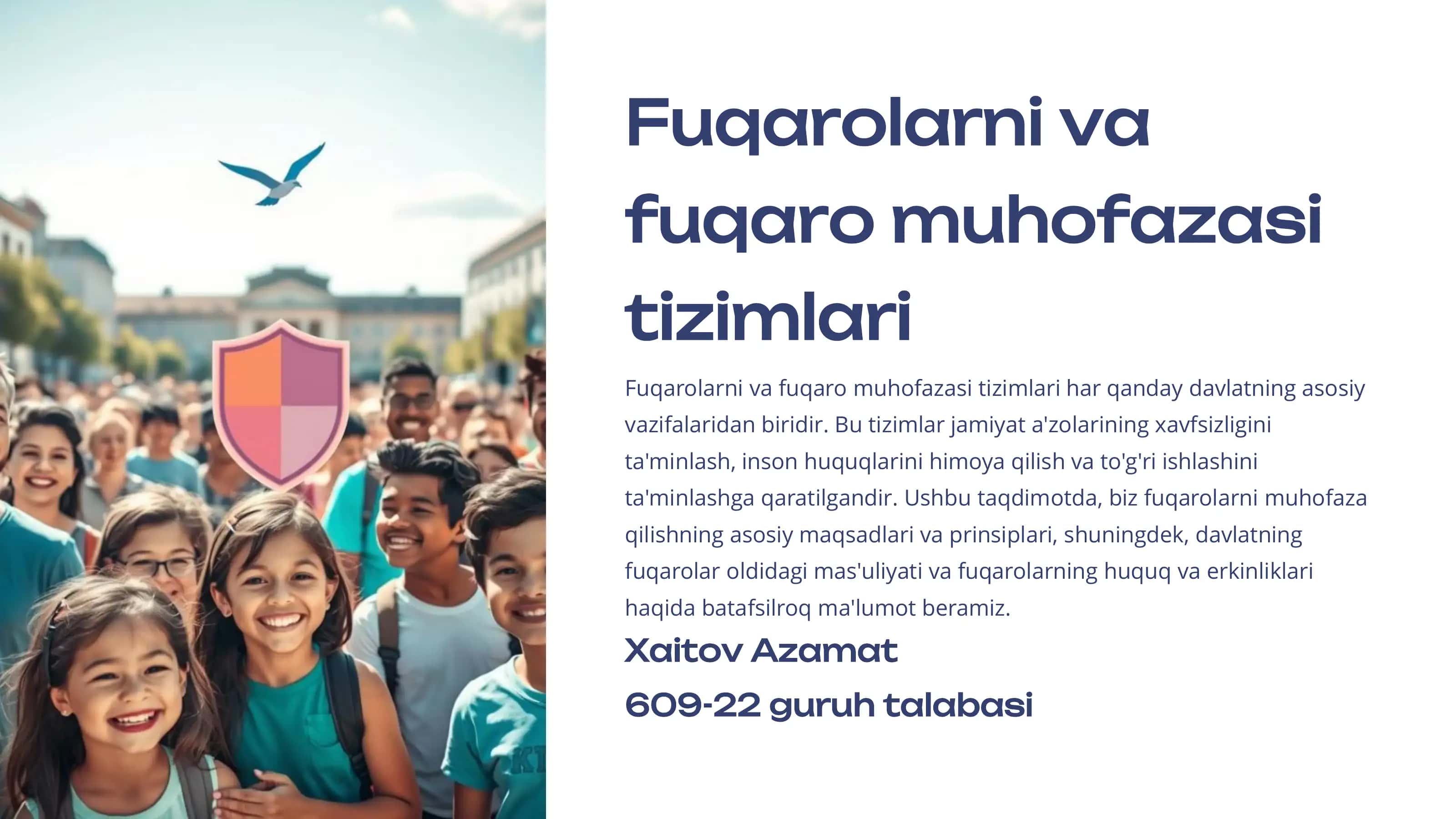 Fuqarolarni Muhofaza Qilish Maqsadlari va Prinsiplari 1