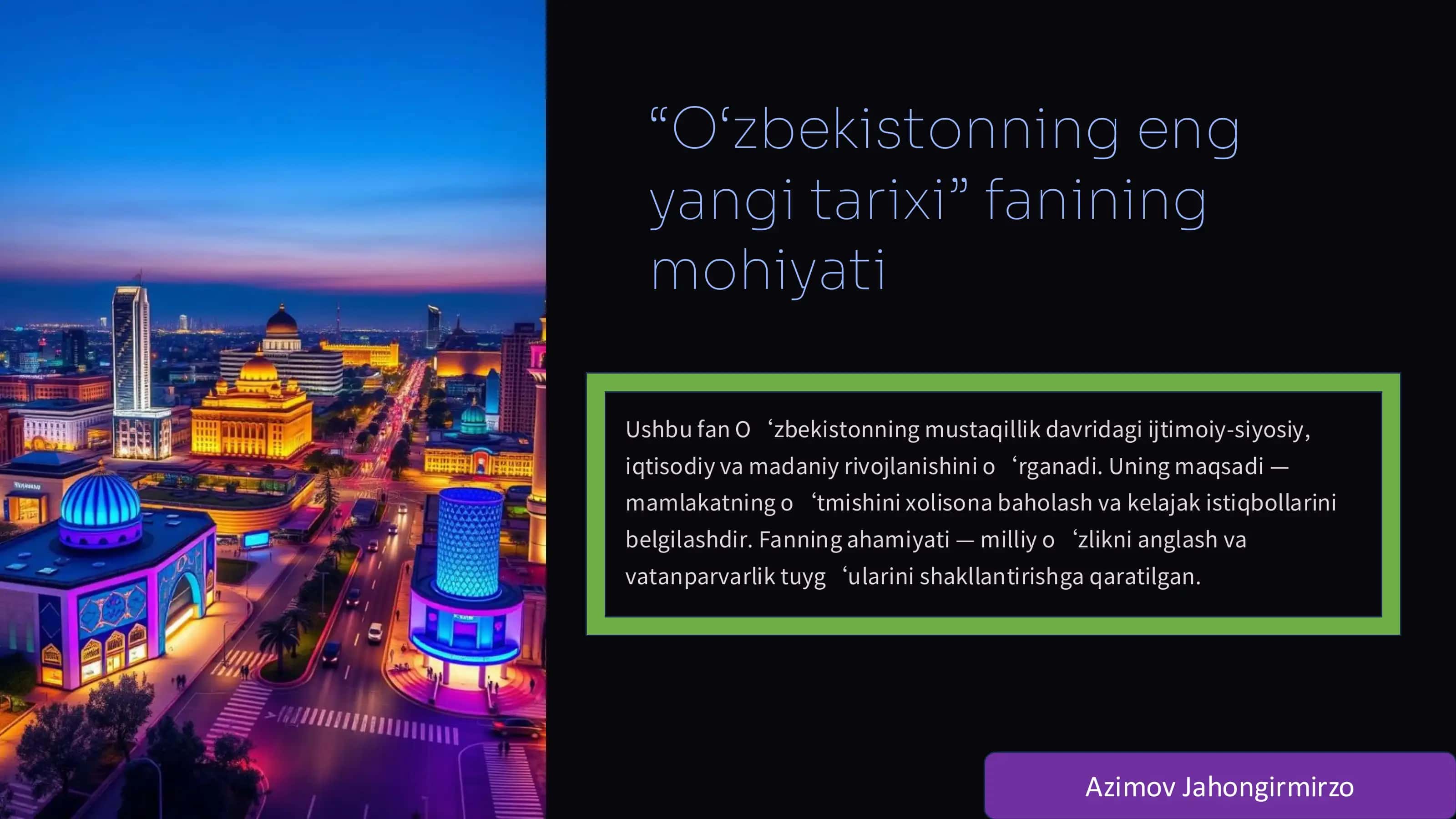O‘zbekistonning eng yangi tarixi 1