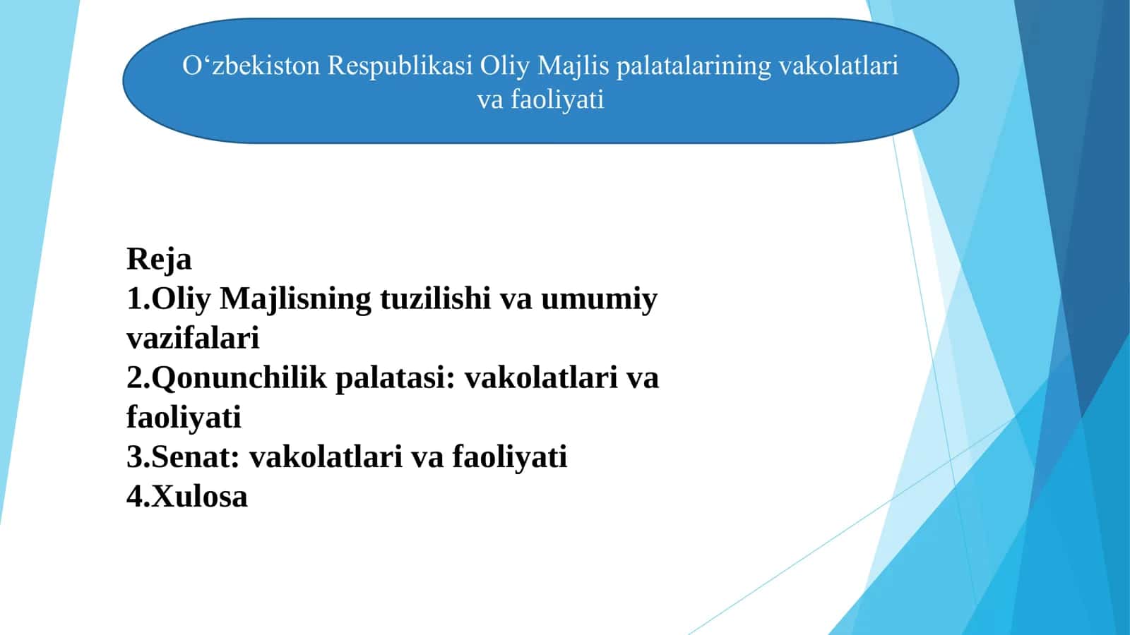 Qonunchilik palatasi: vakolatlari va faoliyati 1