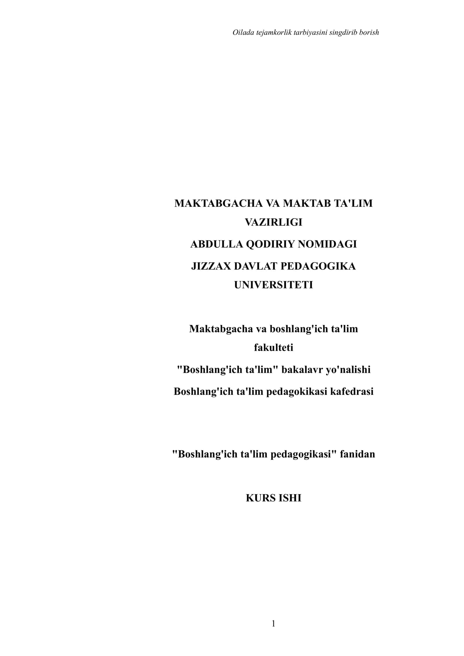 Olida tejamkorlik tarbiyasini singdirib borish 1