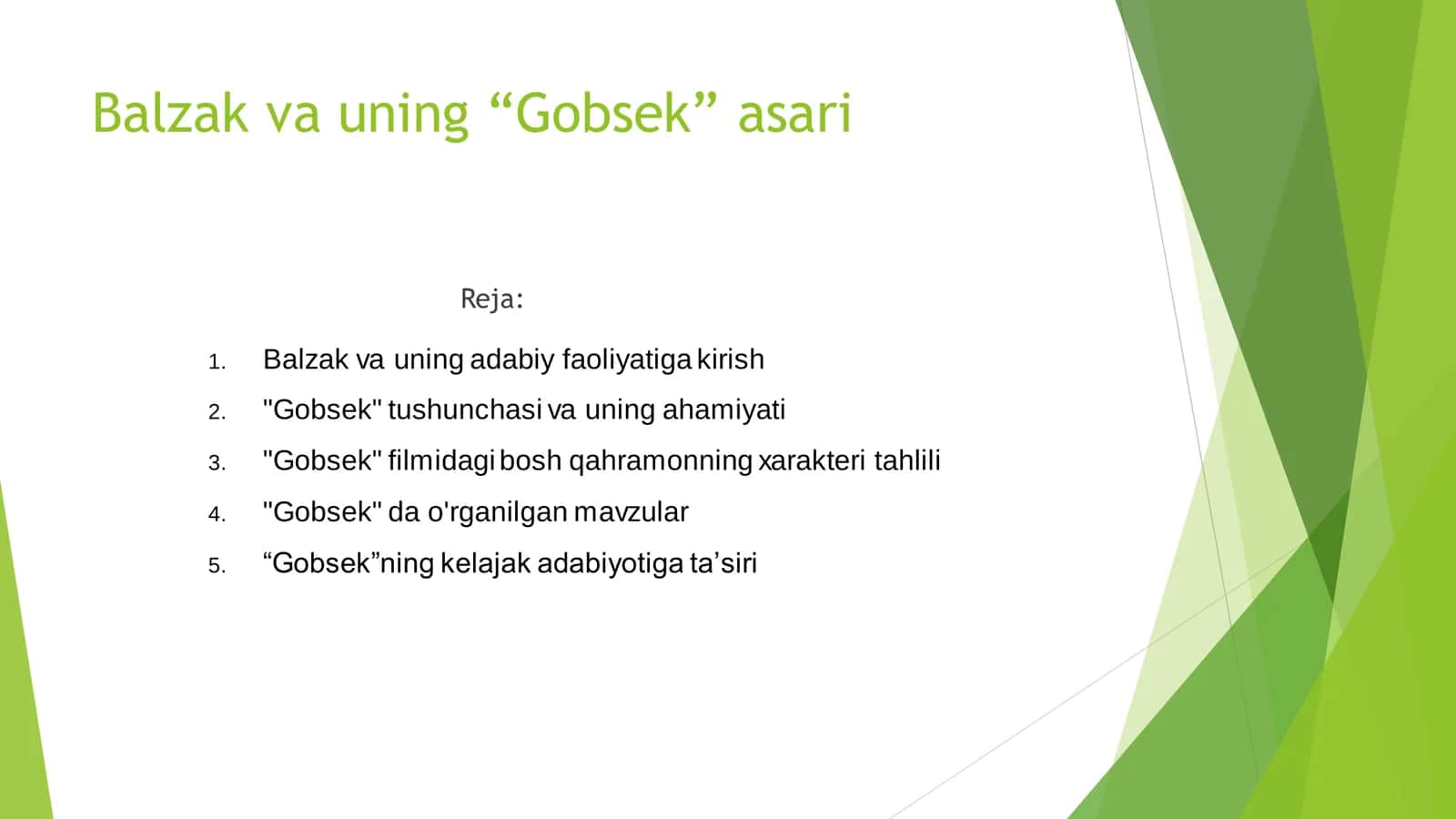 Balzak va uning “Gobsek” asari 1