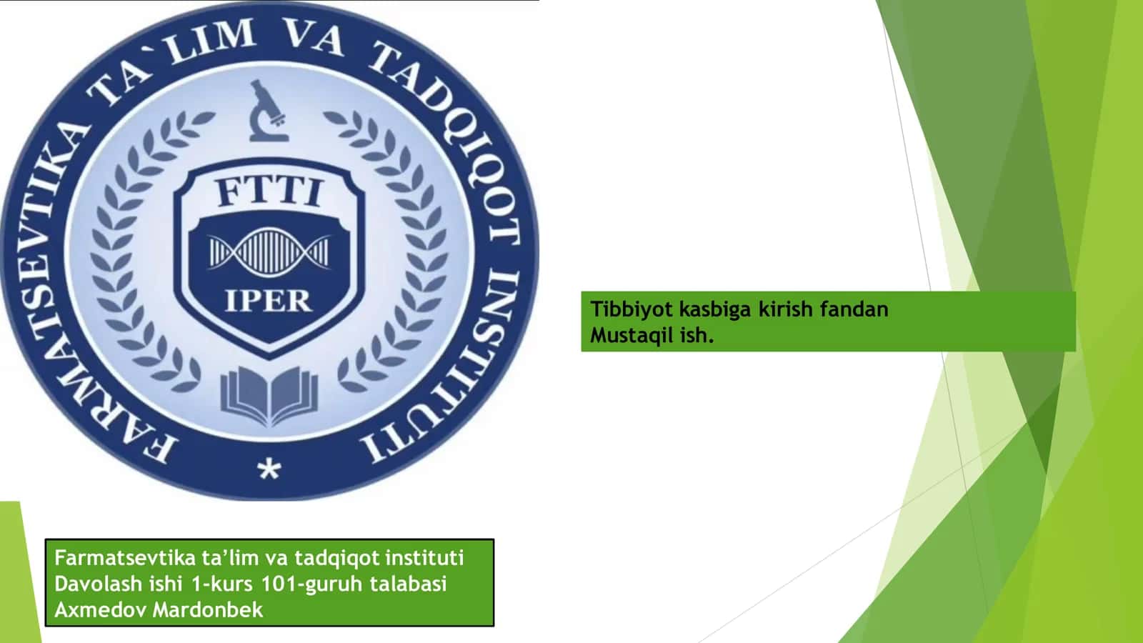Farmatsevtika ta'lim va tadqiqot instituti 1