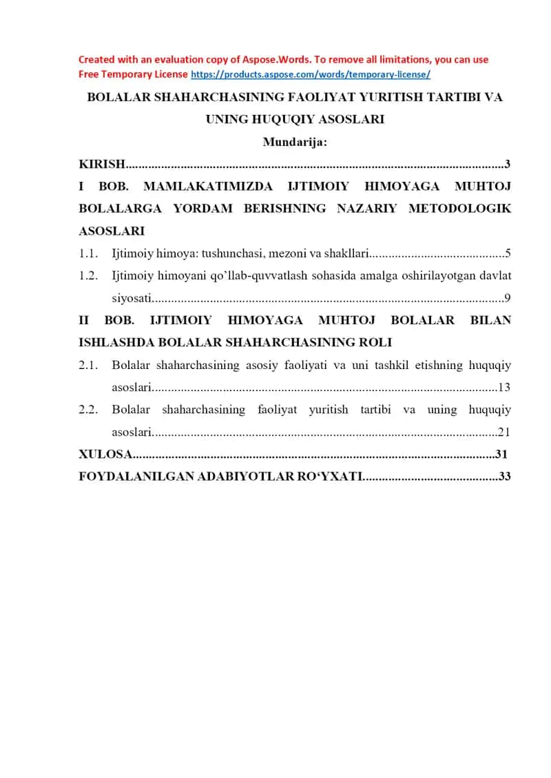 Bolalar shaharchasining faoliyat yuritish tartibi va uning huquqiy asoslari 1