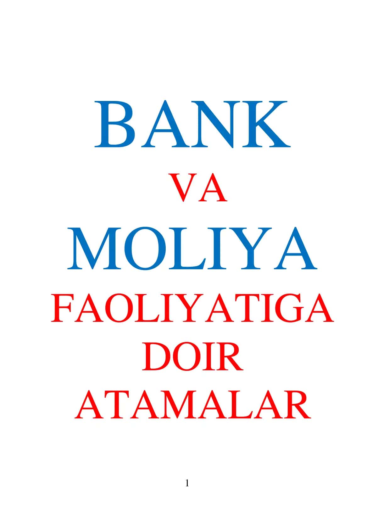 bank va moliya faoliyatiga doir atamalar 1