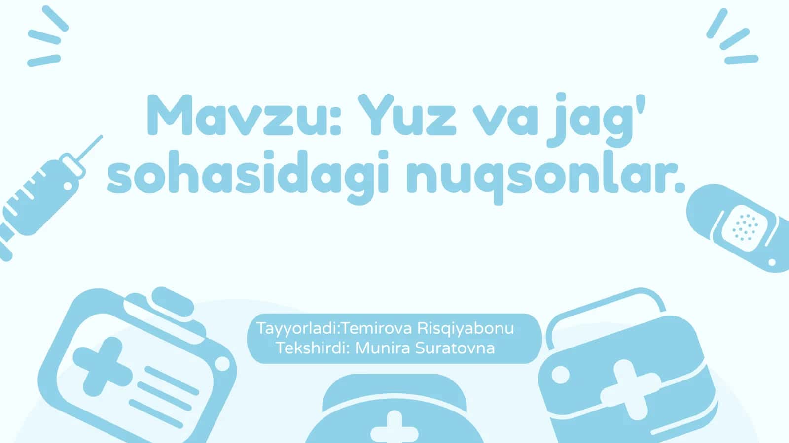 Yuz va jag’ sohasidagi nuqsonlar 1