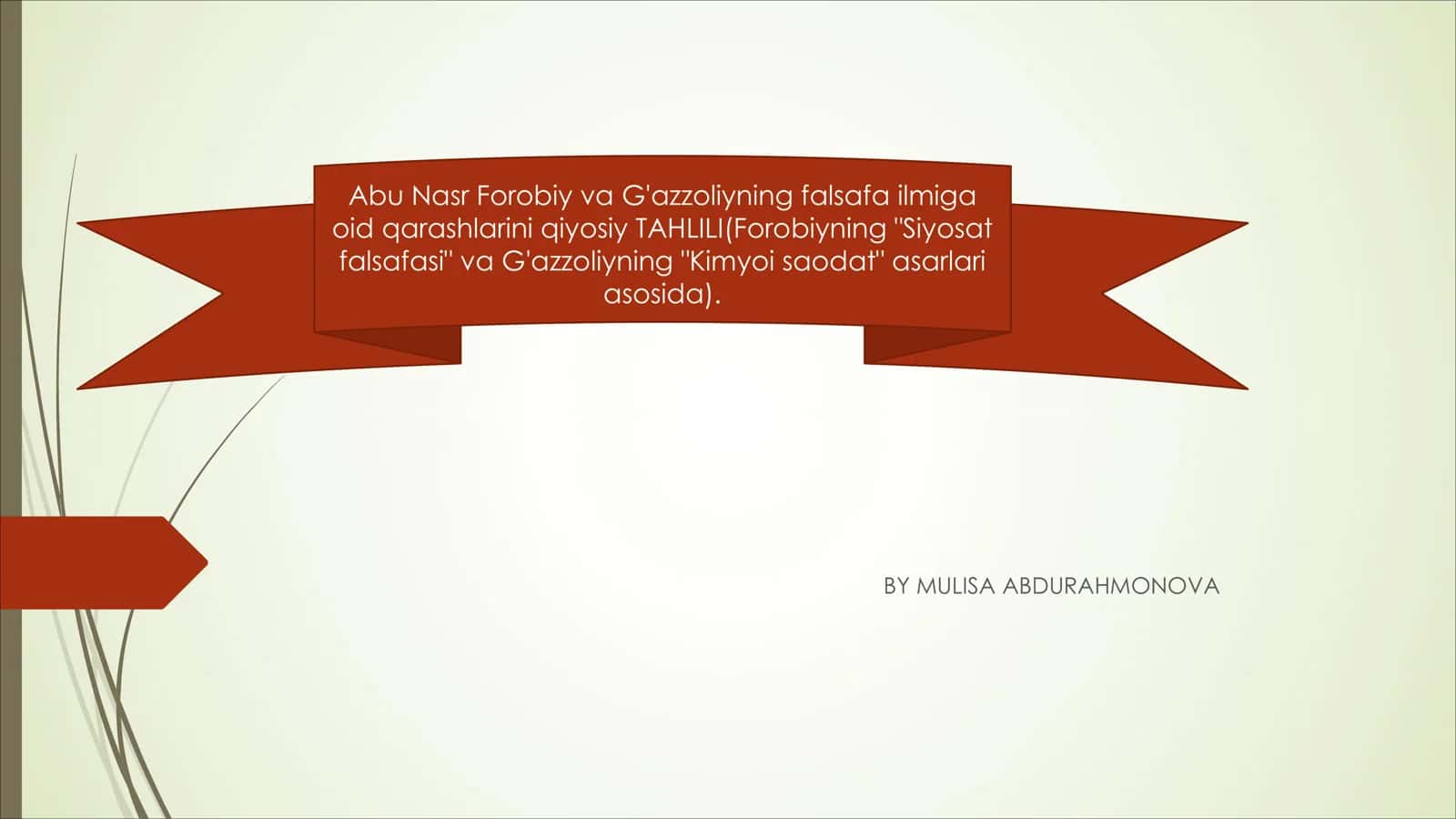 Abu Nasr Forobiy va G'azzoliyning falsafa ilmiga oid qarashlarini qiyosiy TAHLILI 1