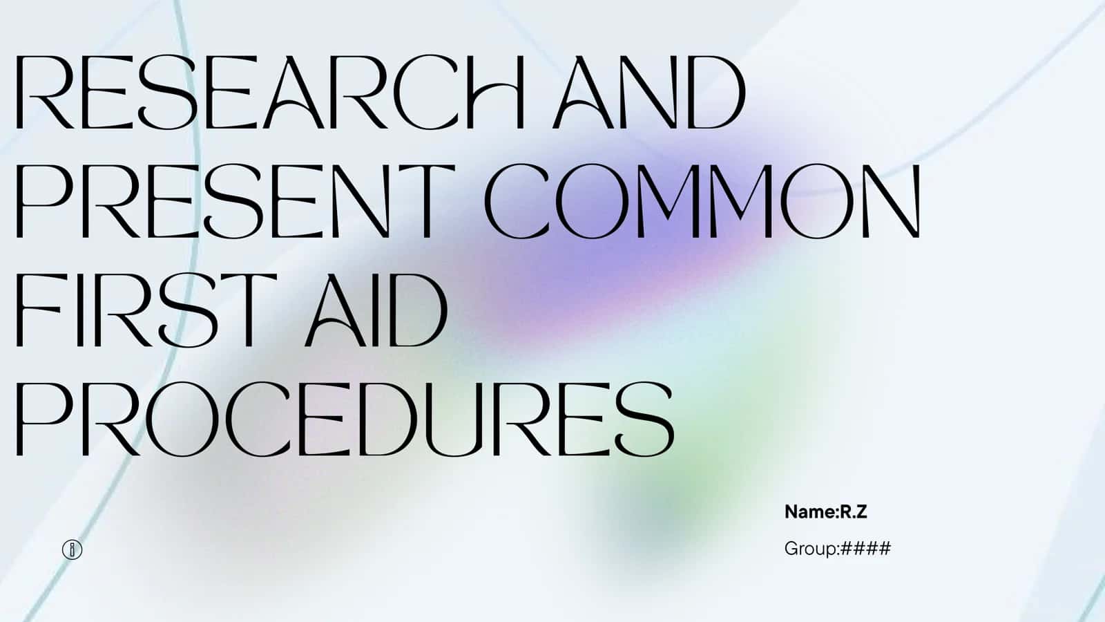 Research and first aid 1