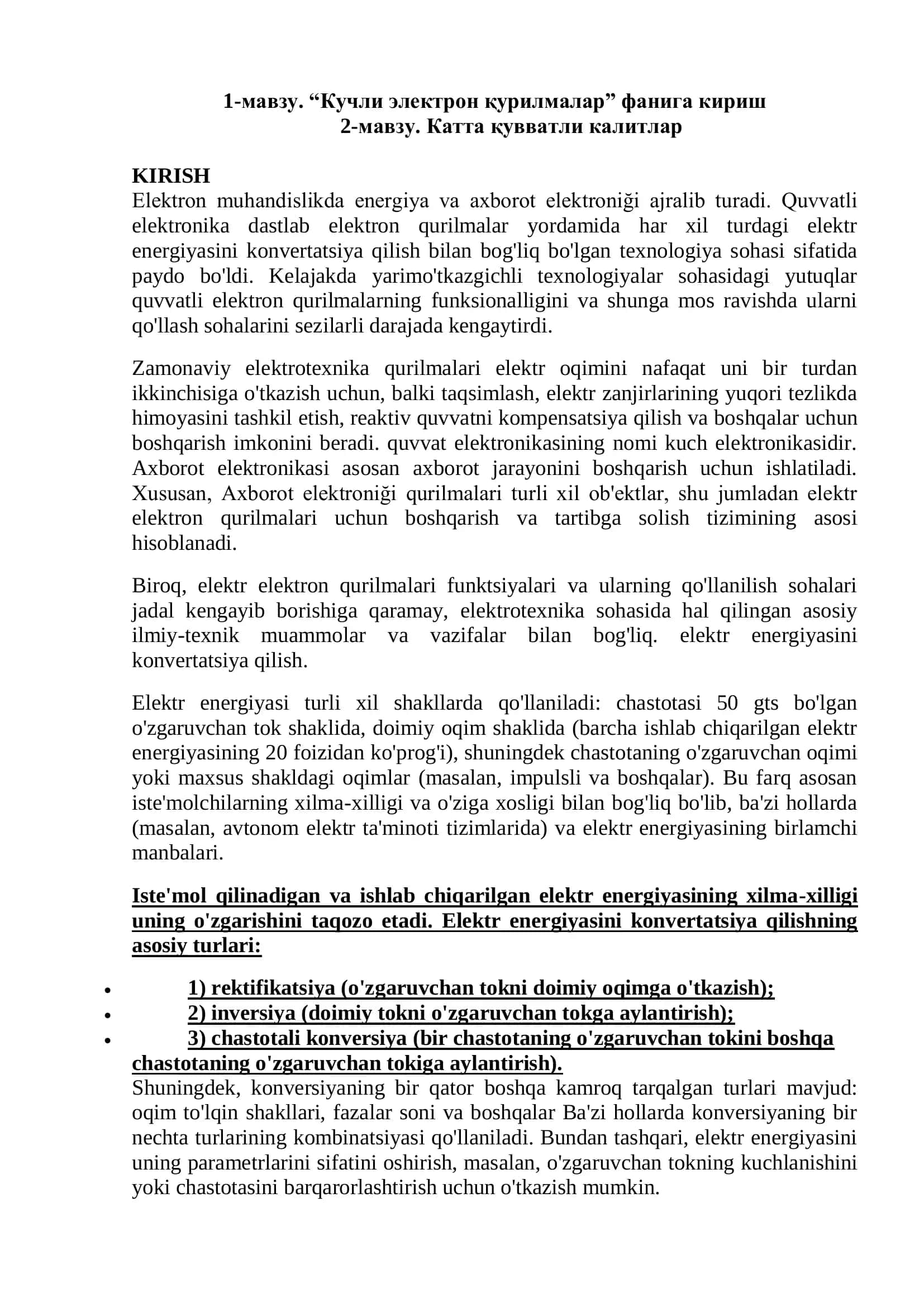 Kuchli elektron qurilmalar 1