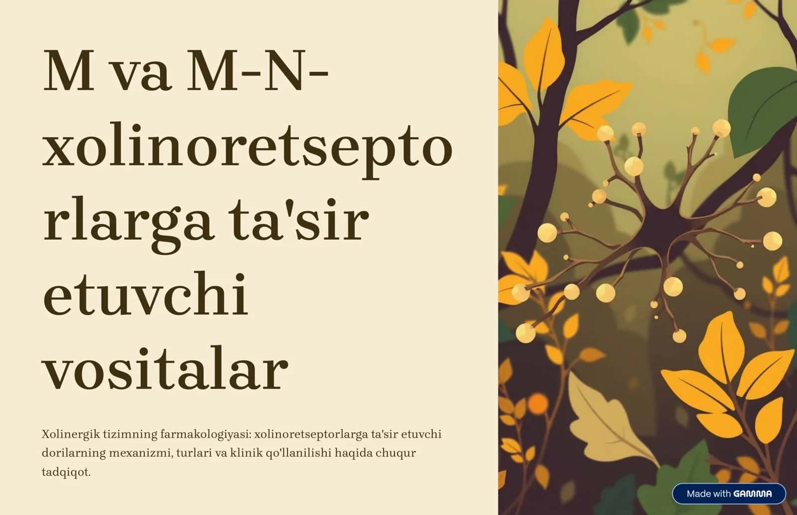 Xolinoretsepto rlarga ta'sir etuvchi vositalar 1