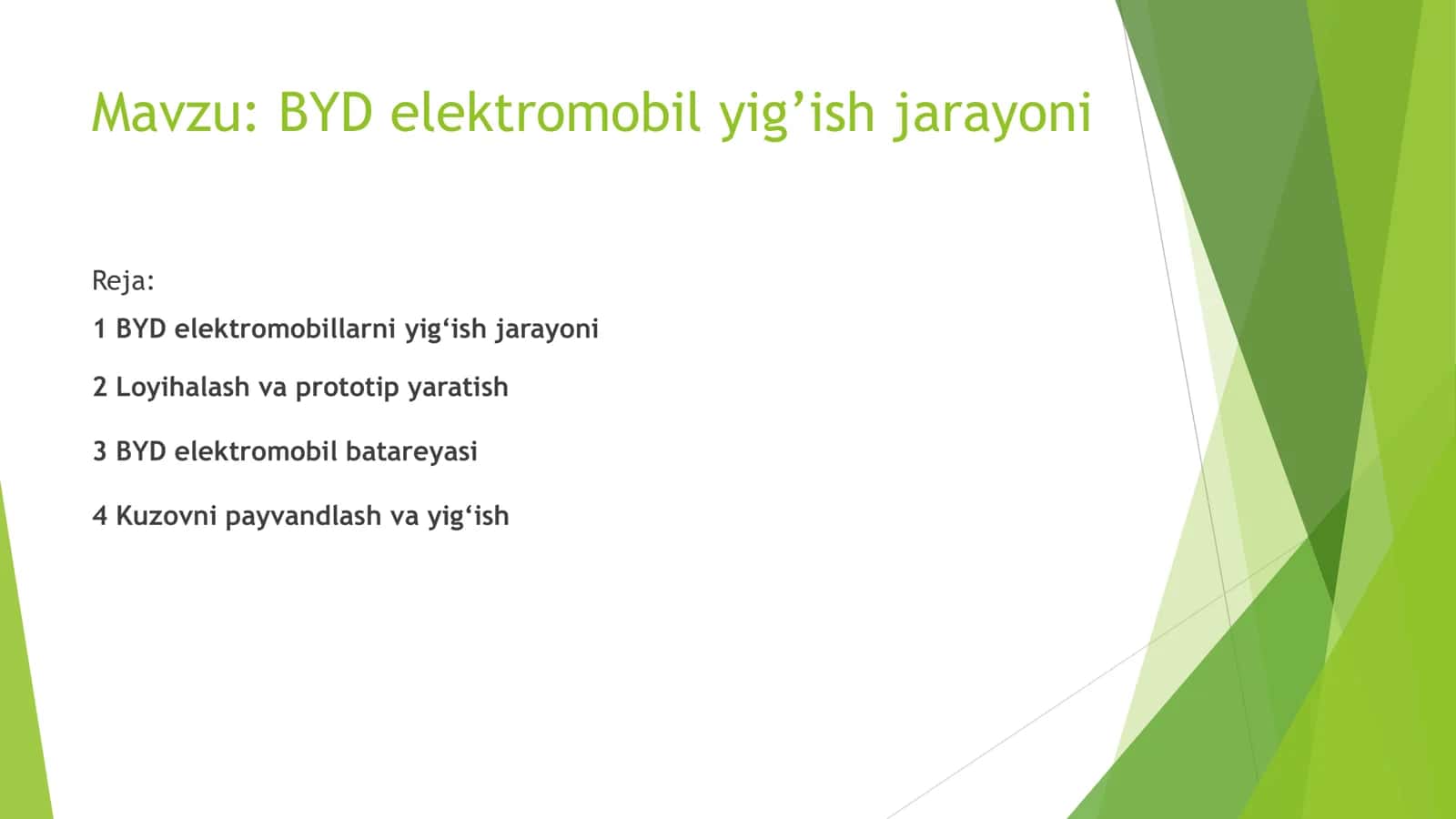BYD elektromobil yig'ish jarayoni 1