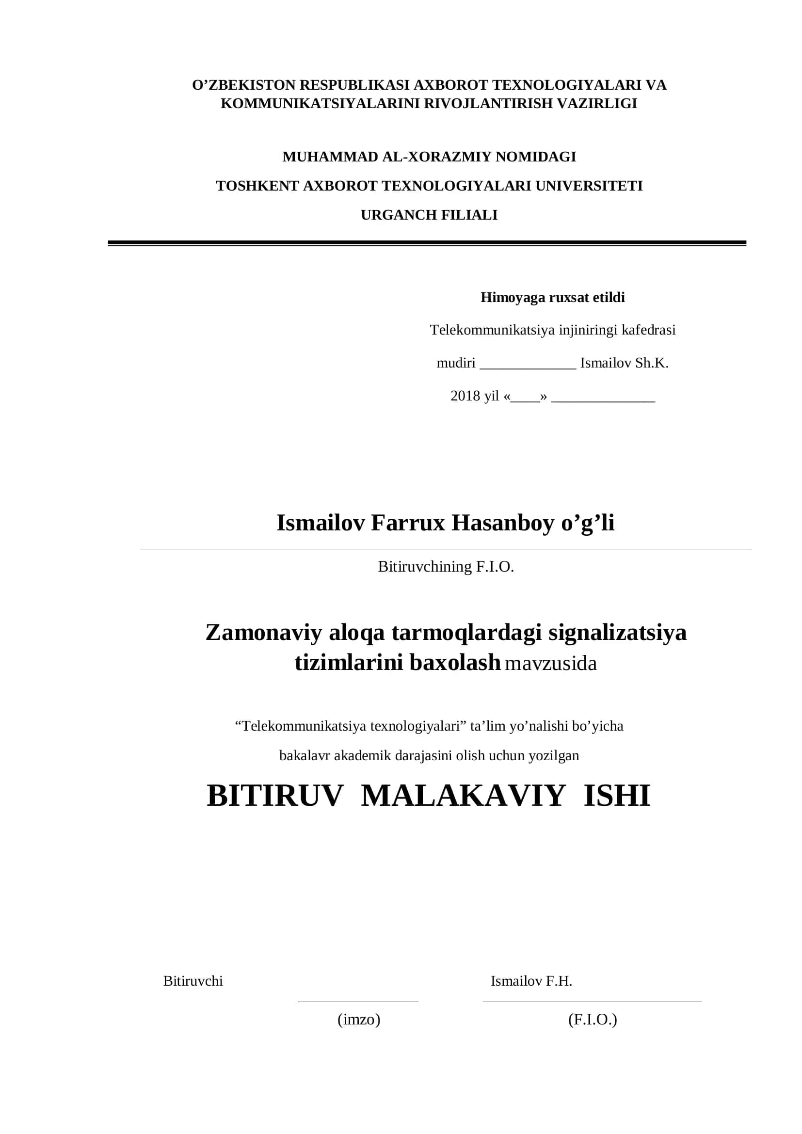 Telekommunikatsiya texnologiyalari 1