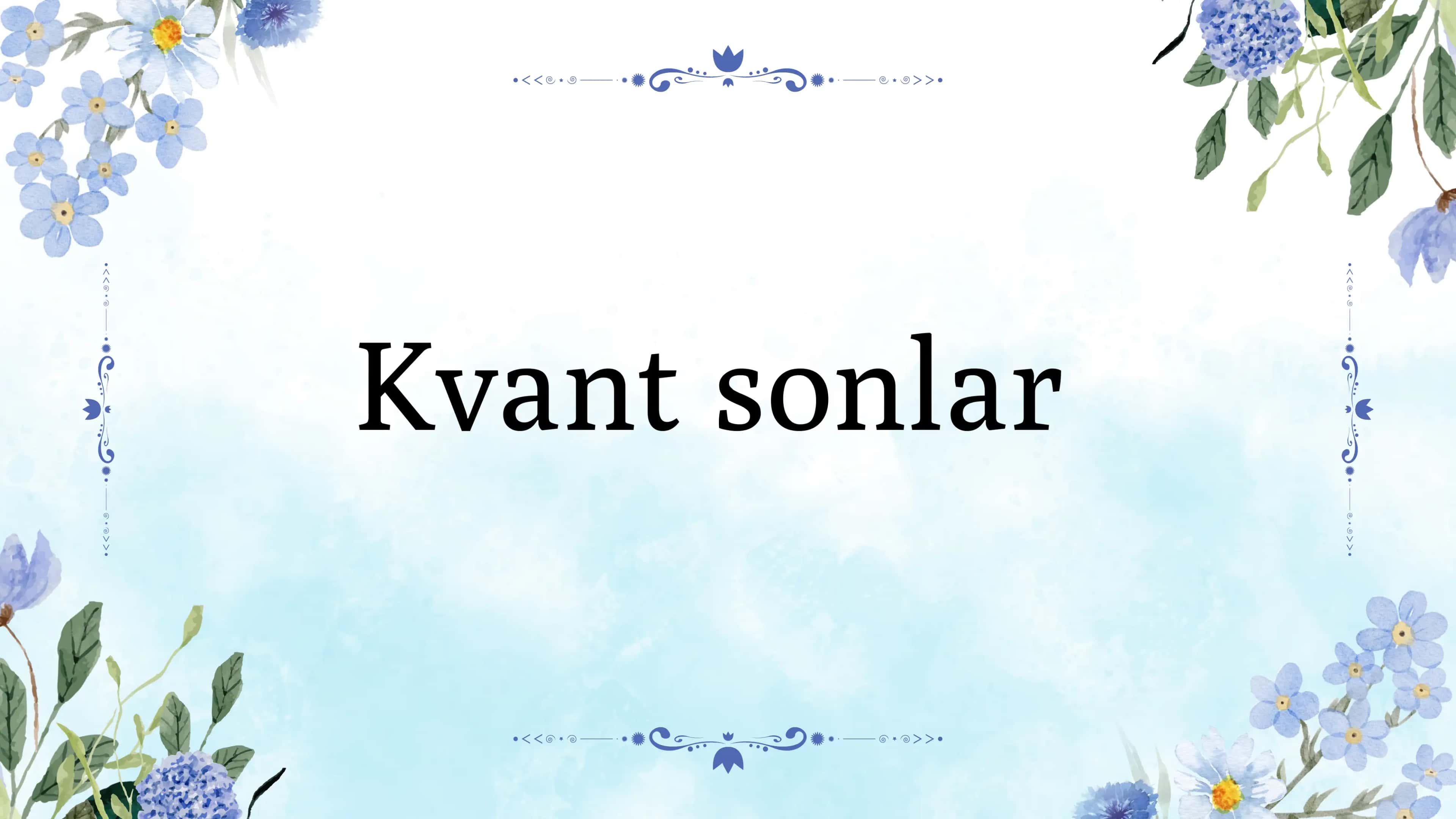 Kvant sonlar 1