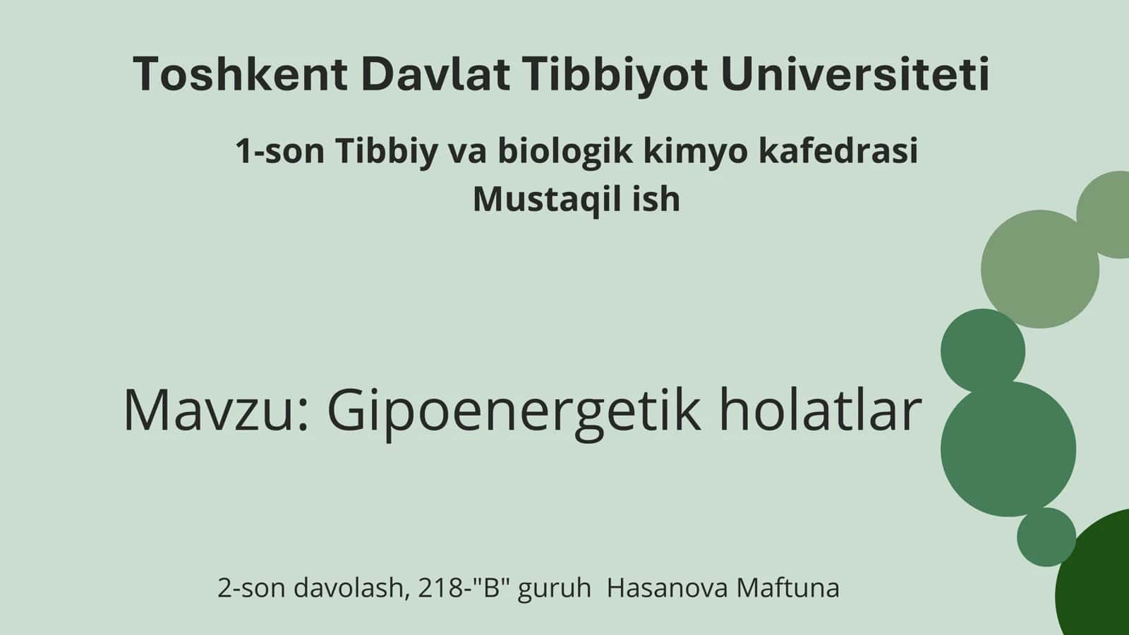 Gipoenergetik holatlar 1