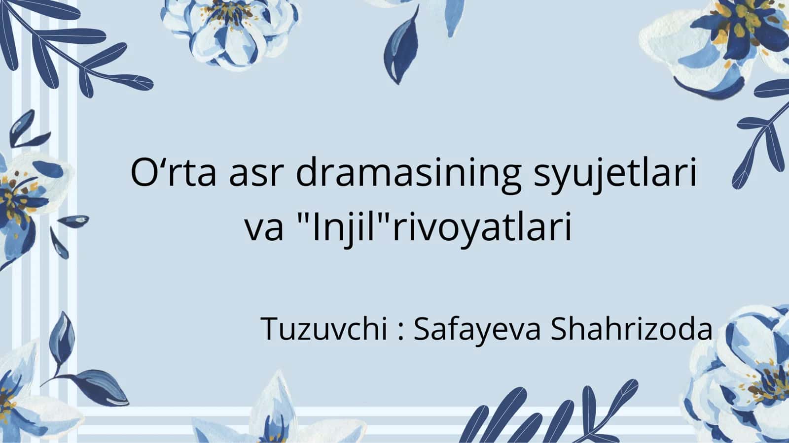 Oʻrta asr dramasining syujetlari va "Injil"rivoyatlari 1