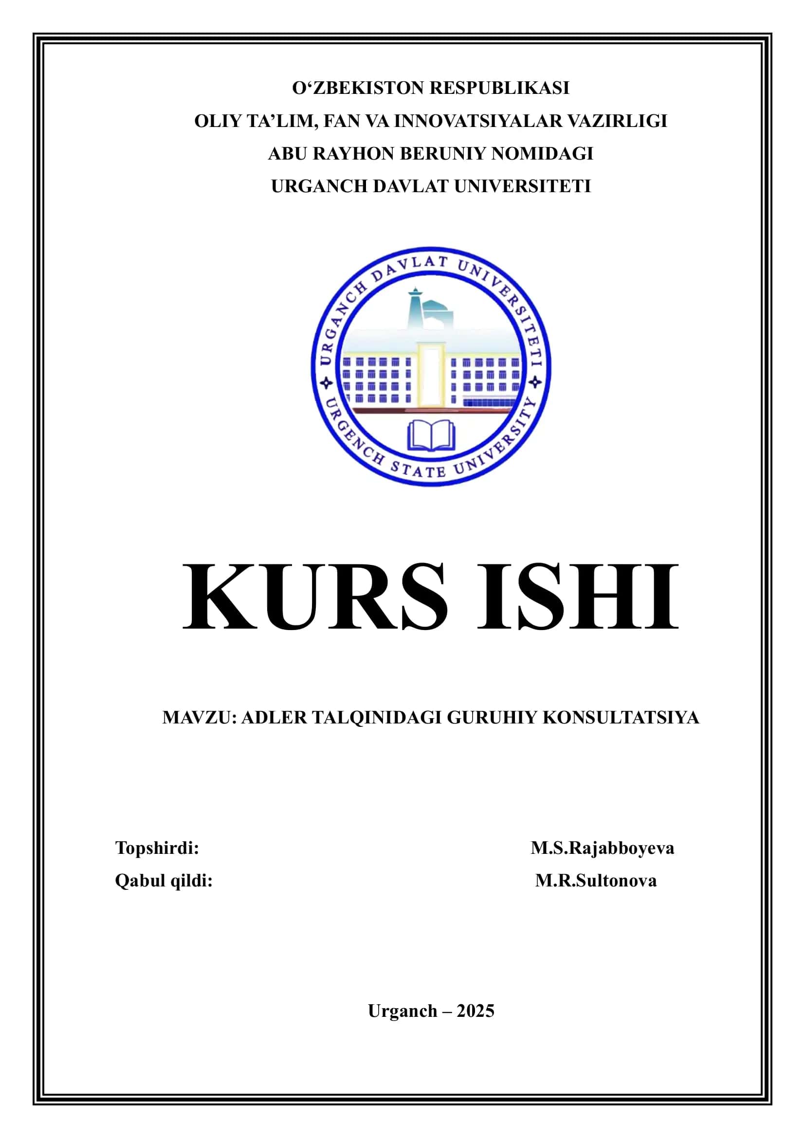 ADLER TALQINIDAGI GURUHIY KONSULTATSIYA 1