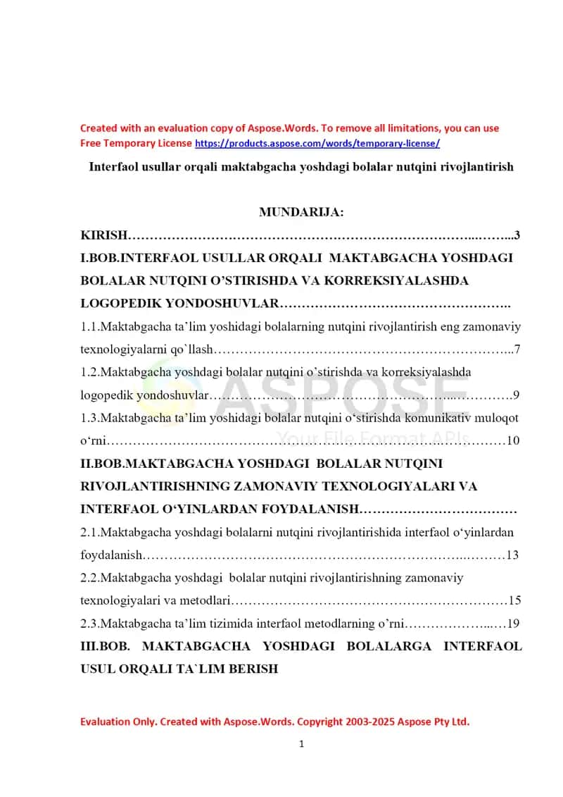Interfaol usullar orqali maktabgacha yoshdagi bolalar nutqini rivojlantirish 1