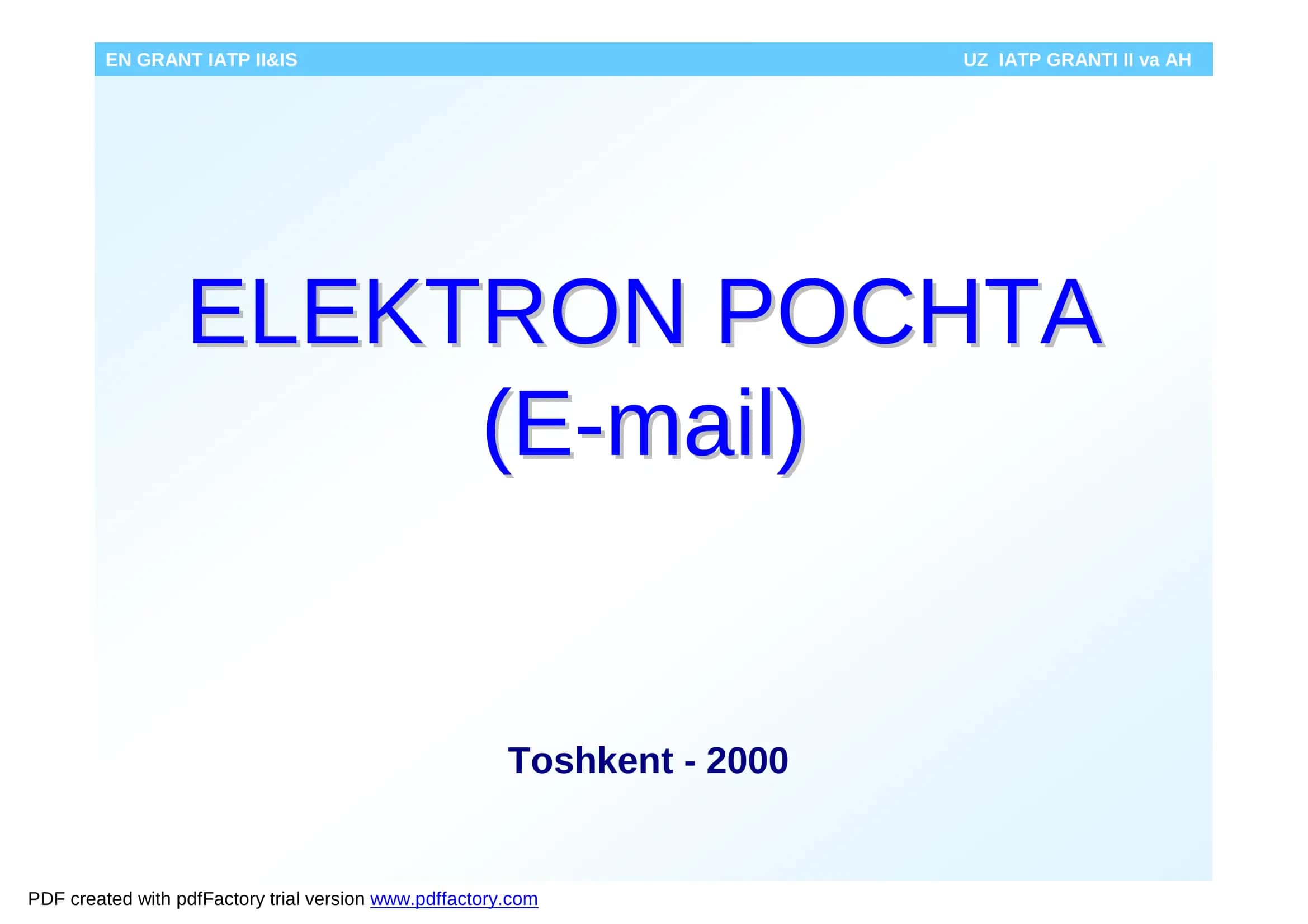 Elektron pochta (E-mail) 1