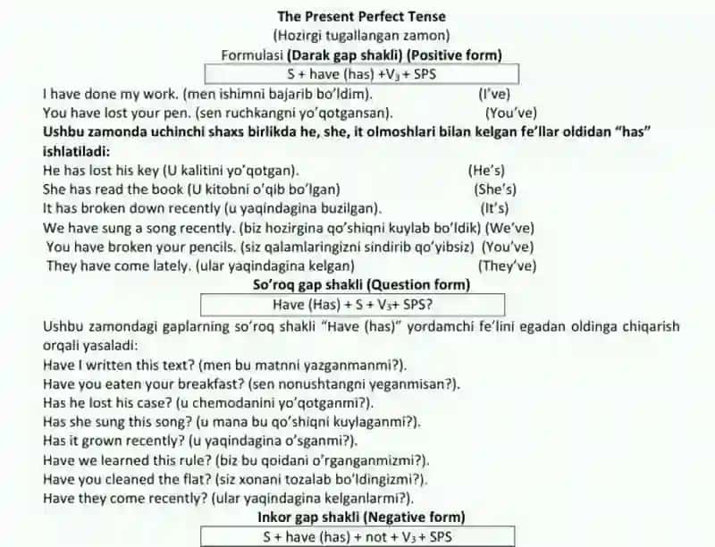 The Present Perfect
