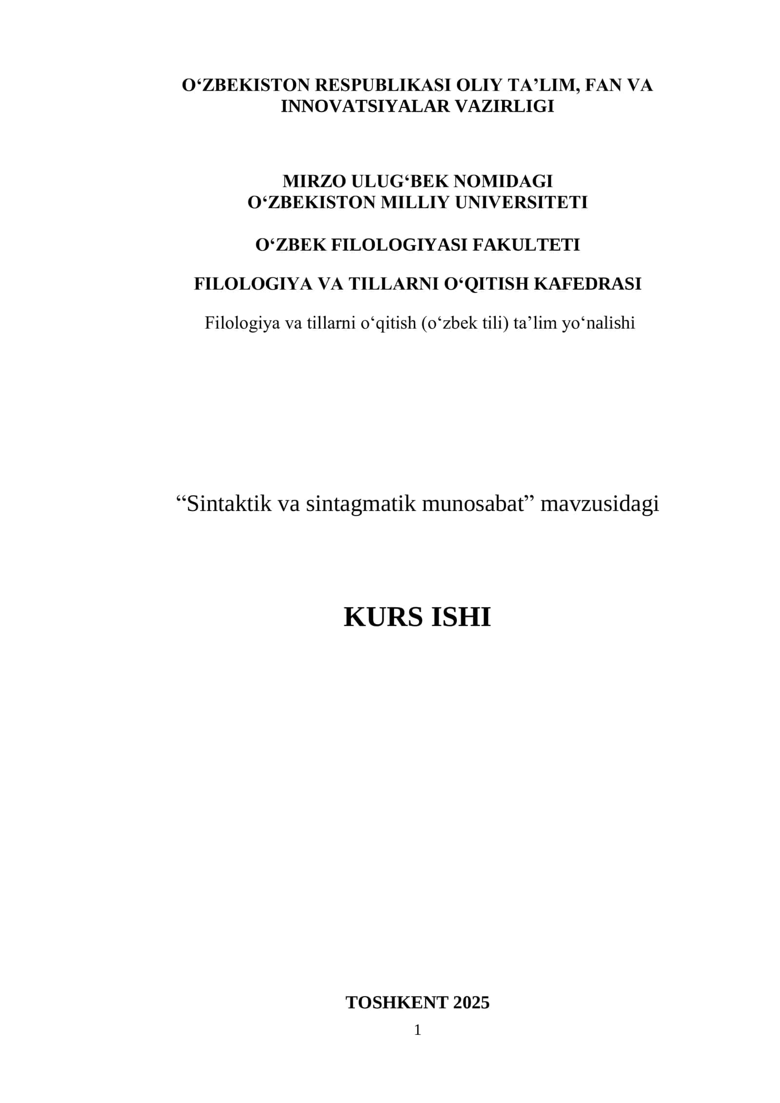 Sintaktik va sintagmatik munosabat 1
